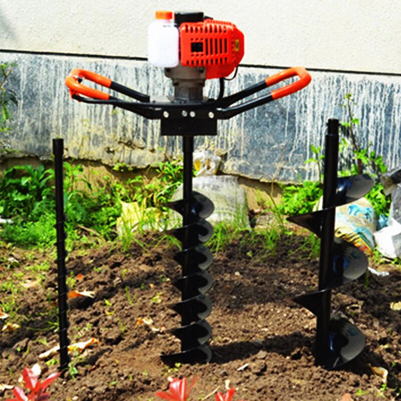 72CC/52CC Post Hole Digger Gas Powered Earth Auger Borer Ground 4″ 6″ 8″ Bits