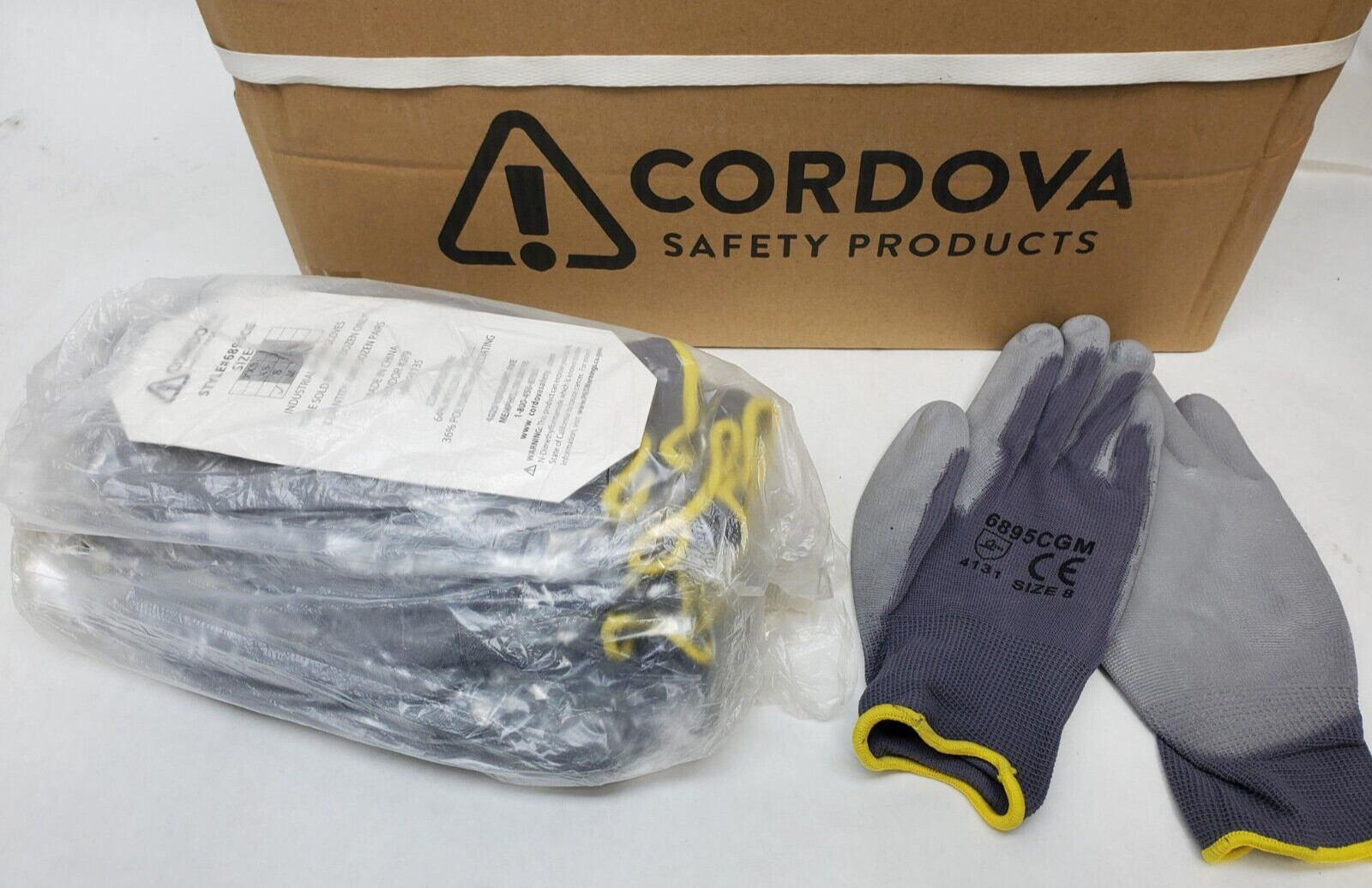 12 Pairs! Cordova #6895 MEDIUM Nylon Palm Polyurethane Coated Gloves Dozen (HR)