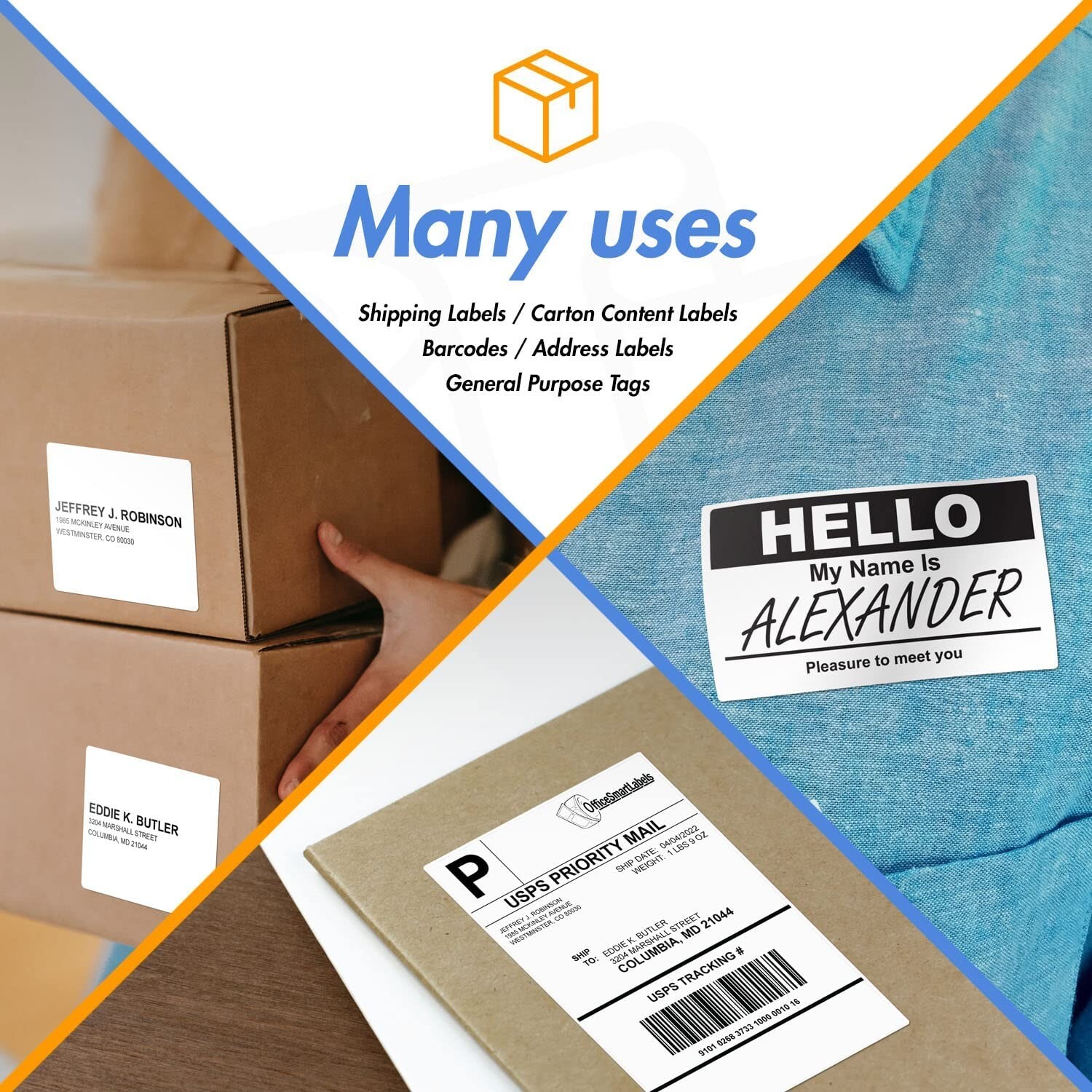 2 Rolls 4×6 Thermal Shipping Mailing Label 250 LABELS PER ROLL Zebra Rollo Dymo
