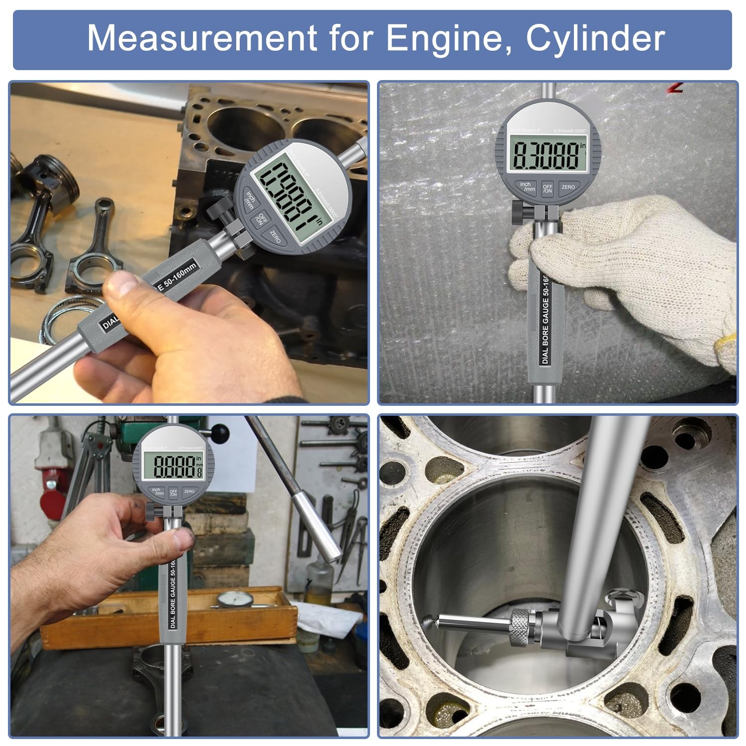 Hdlnkak Digital Dial Indicator Bore Gauges 2-6/0.0005 Engine Cylinder