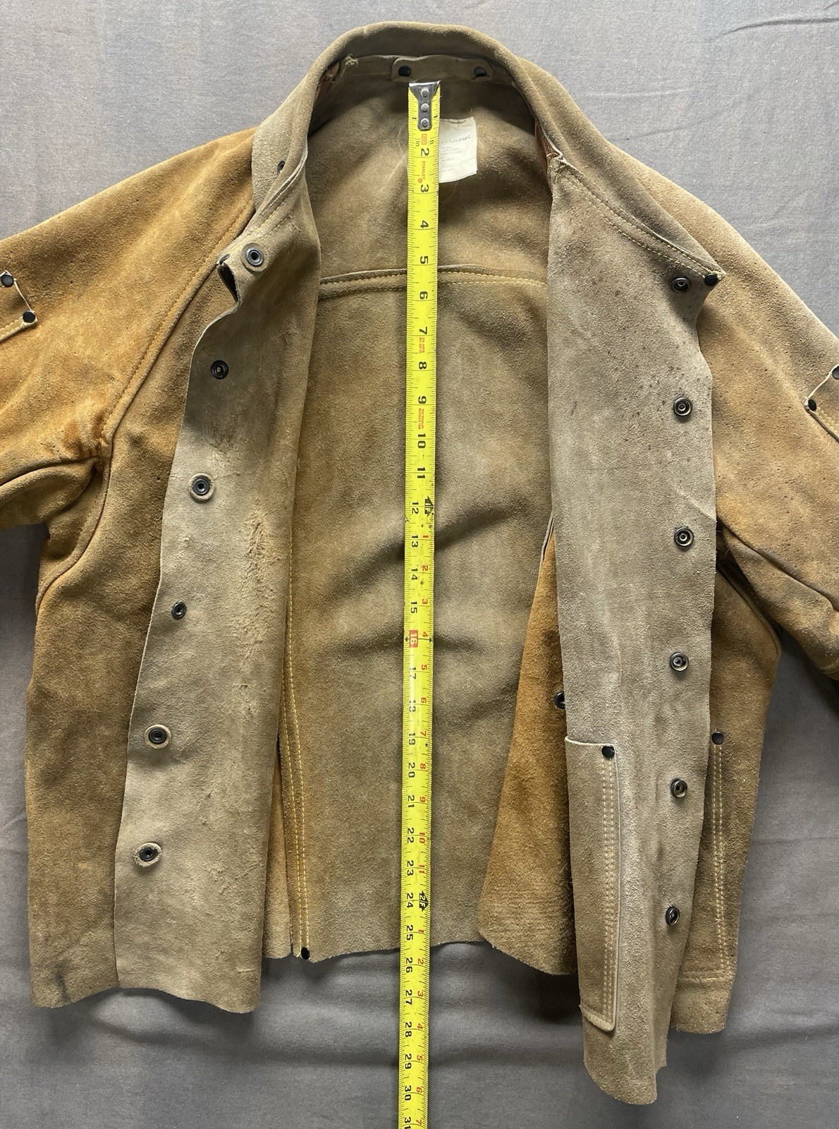 Vintage Weldmark Cowhide Leather Welding Jacket Brown Size L Back Buckle