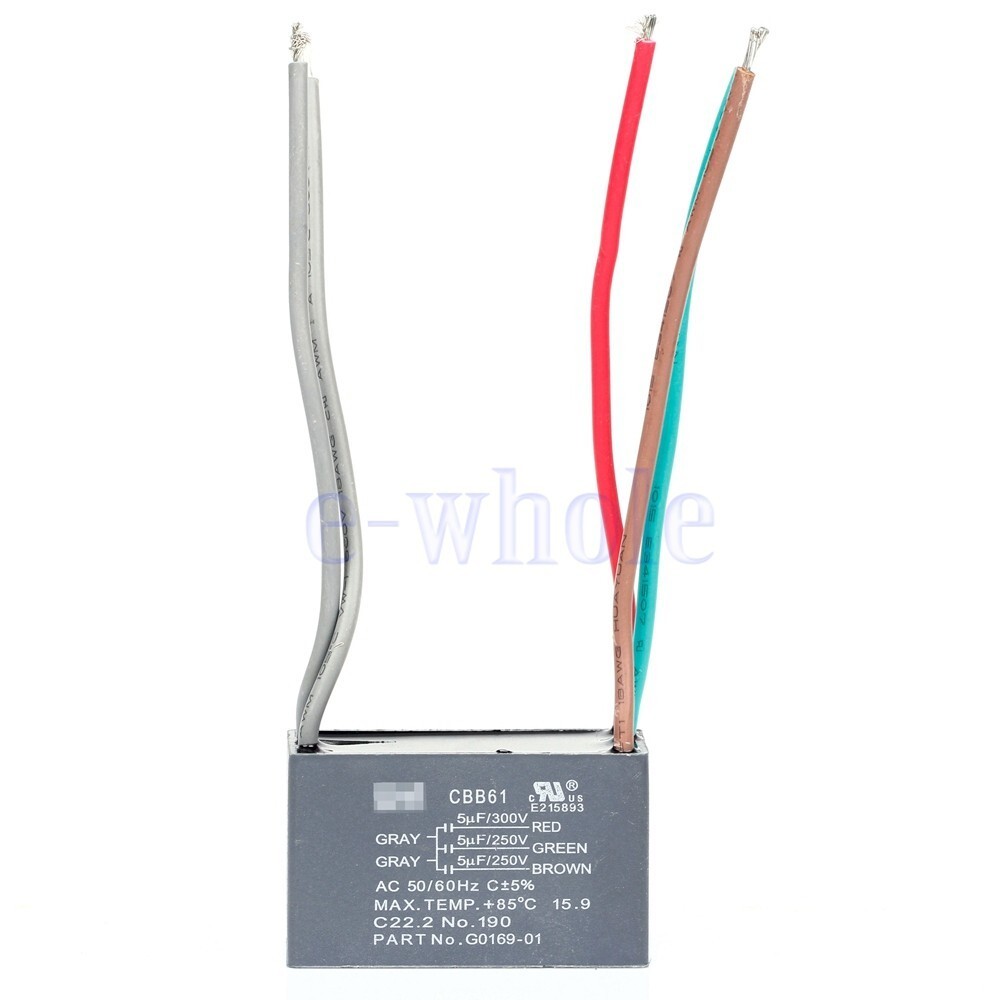 Ceiling Fan Capacitor 5 Wire CBB61 5+5+5uf 250V-300V AC 50/60 Hz Power Relay NEW