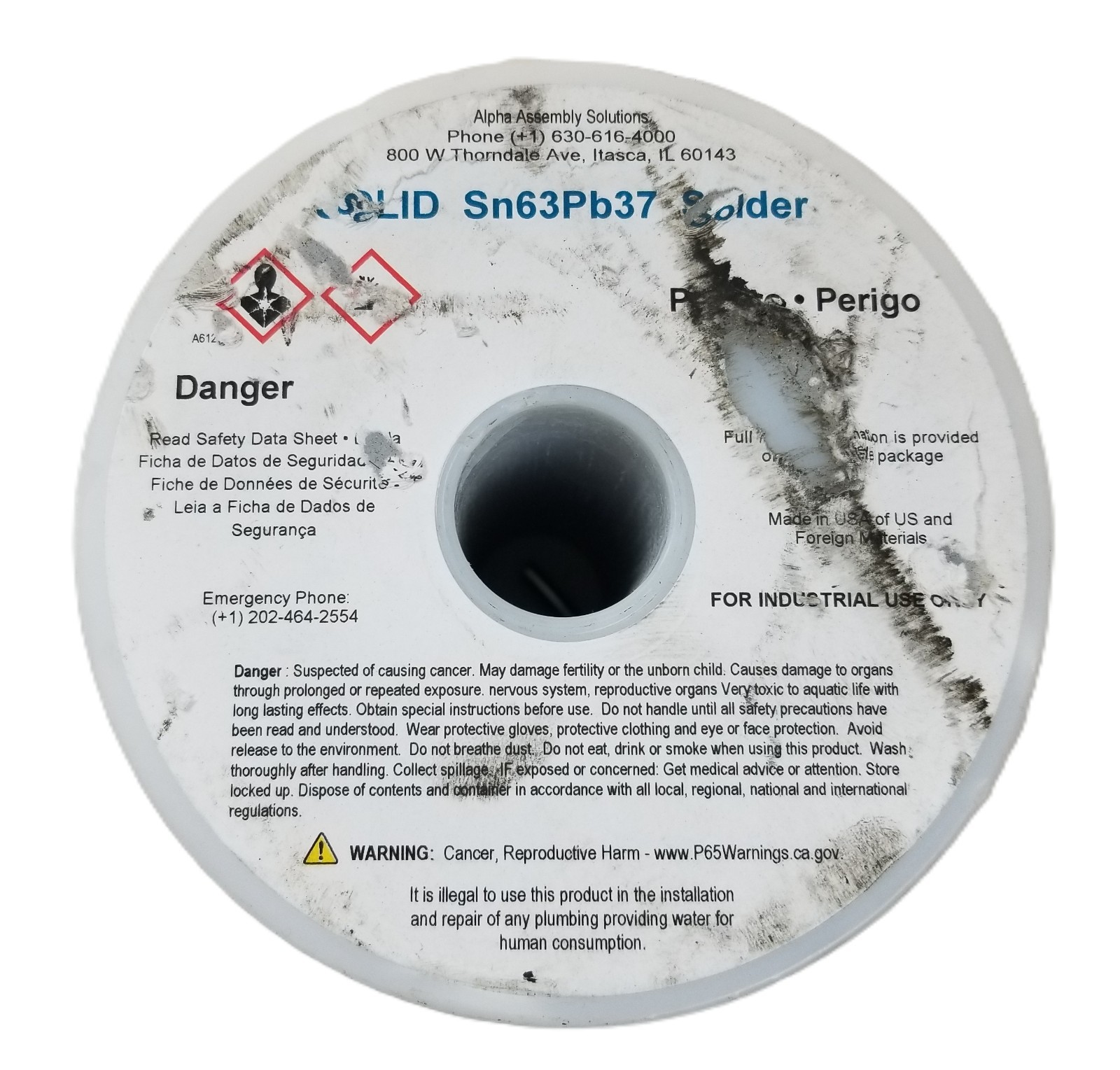 5lb Kester 16-6337-0125 Solder .125″ 3.2mm 63/37 Sn63 Pb37 Solid 8AWG 2.26kg NEW