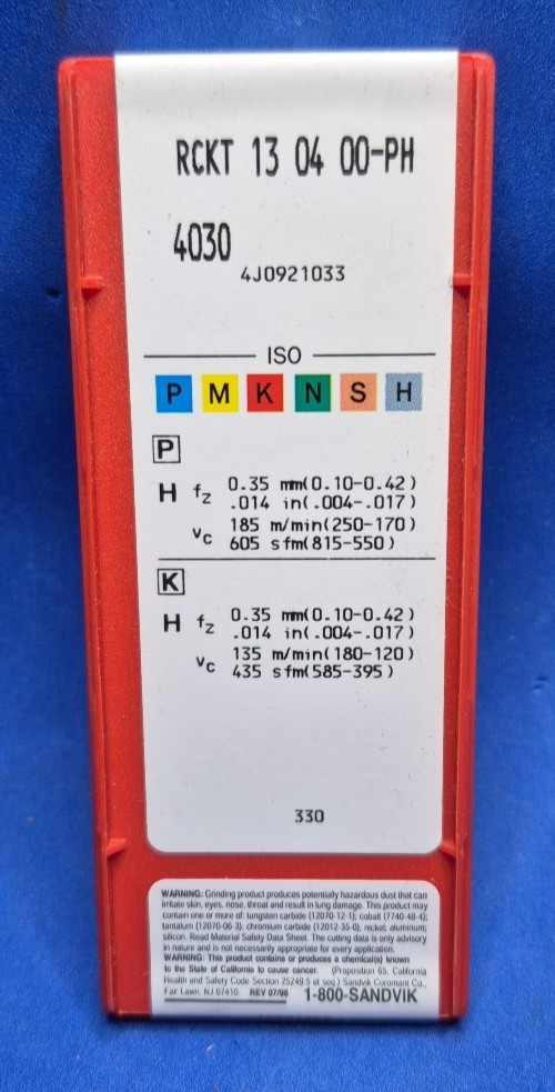 Sandvik RCKT 130400-PH 4030 (10 Inserts)