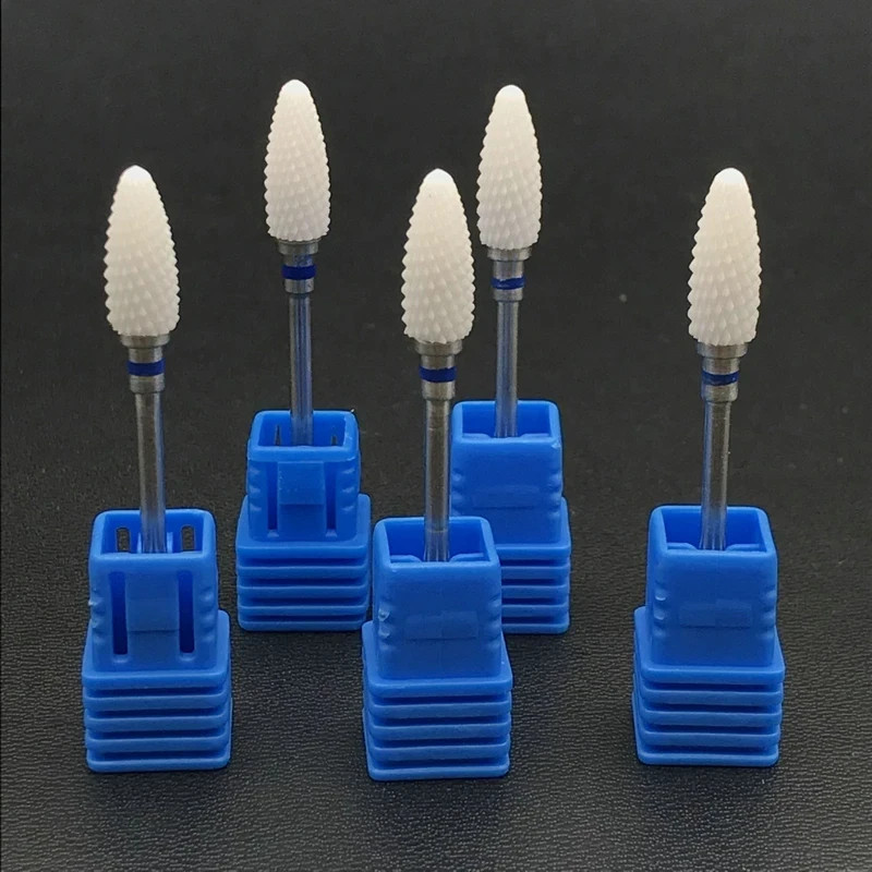 5Pc Dental Lab Ceramic Zirconia Polishing Drill Burs Bullet 3/32″ HP Shank