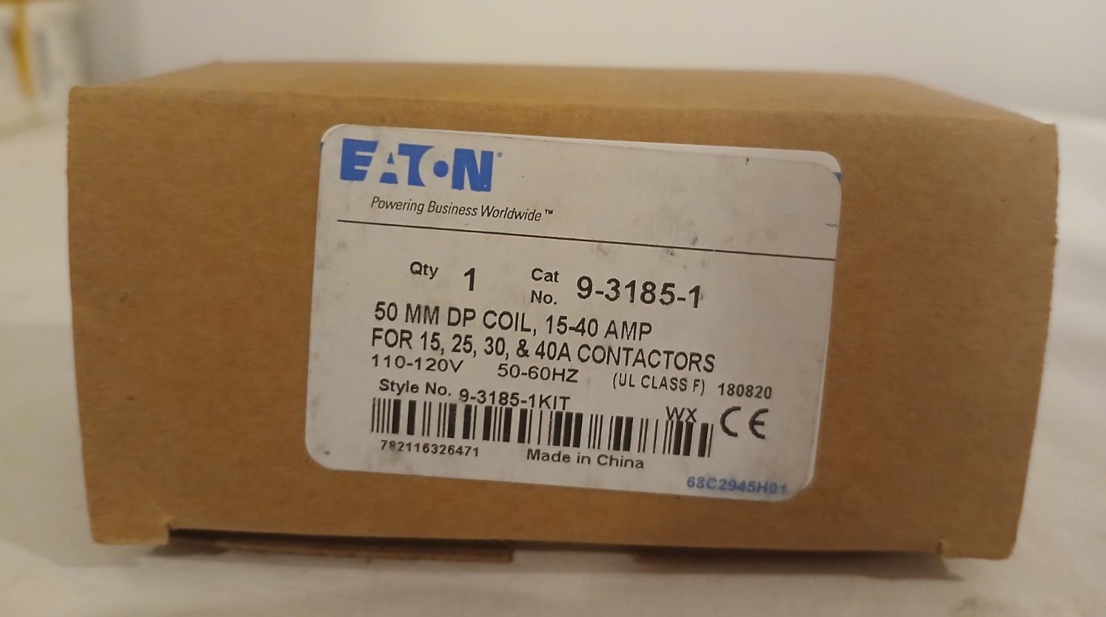 EATON 9-3185-1 Coil for C25 Contactors 110/120V 15-40A. New. Ships Free.