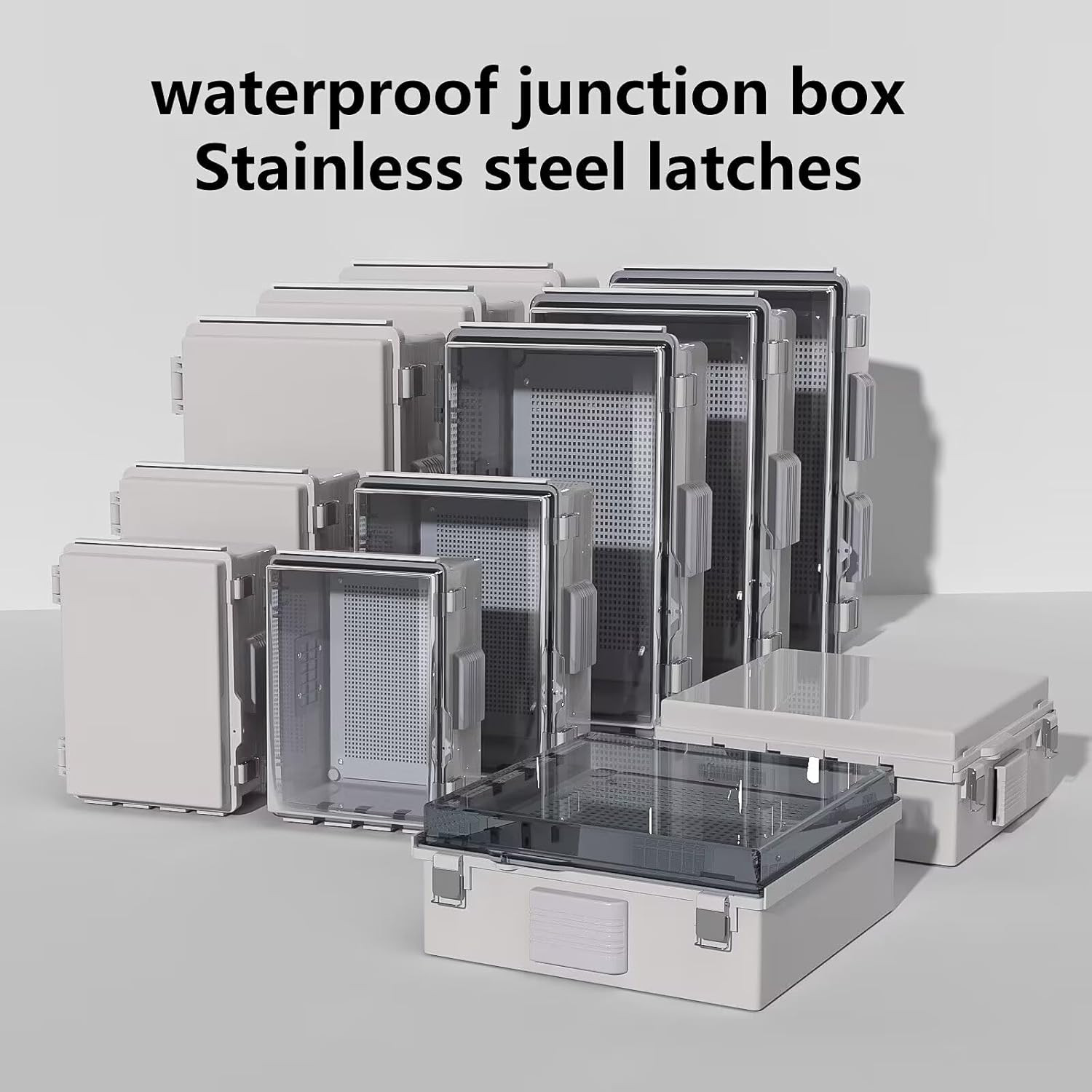 Electrical Junction Box, Ventilated Design, Cable Grommets, Indoor/Outdoor Use w