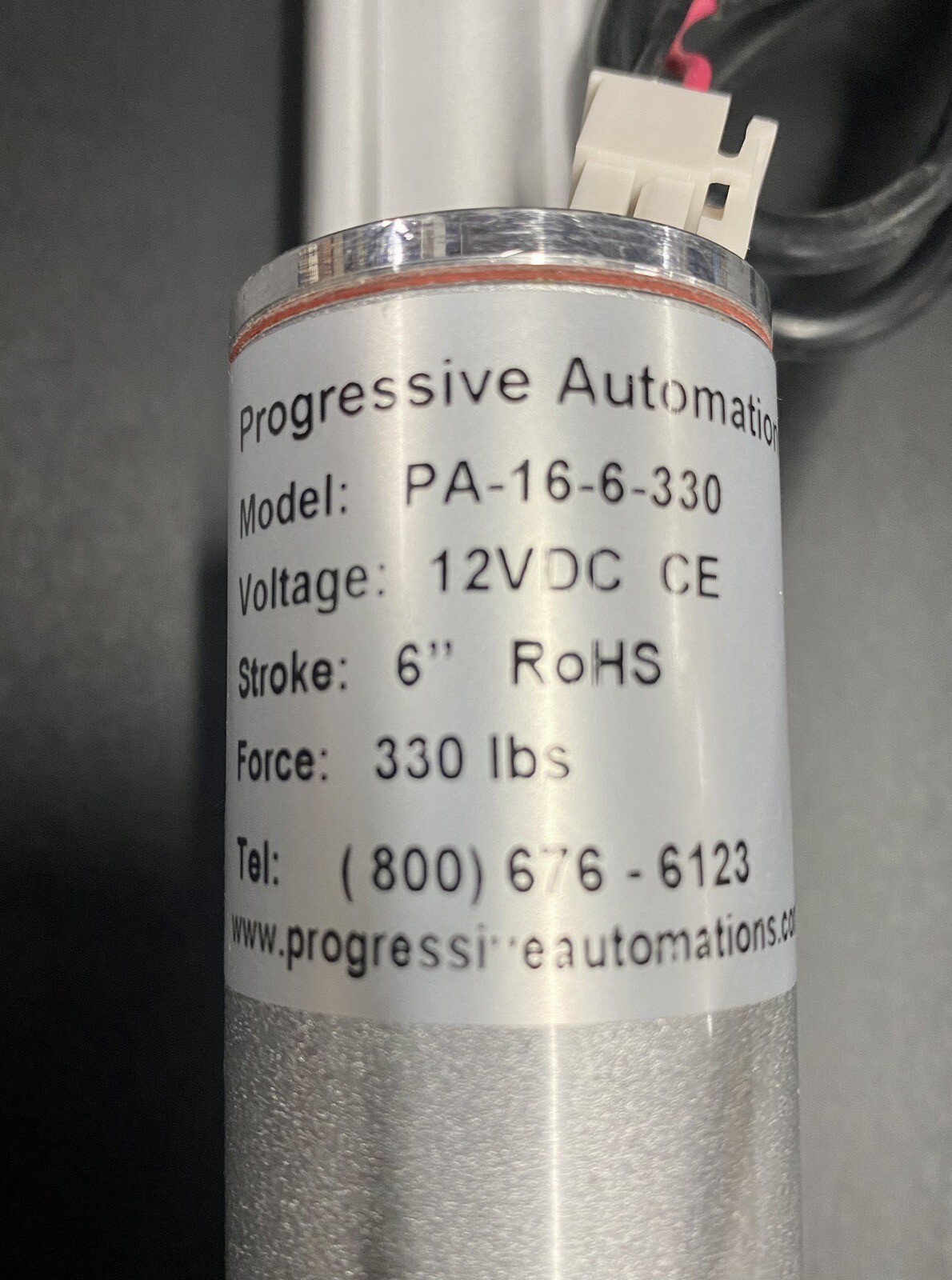 Progressive Automations PA-16-6-330 12V DC 330 lbs/6 in Actuator