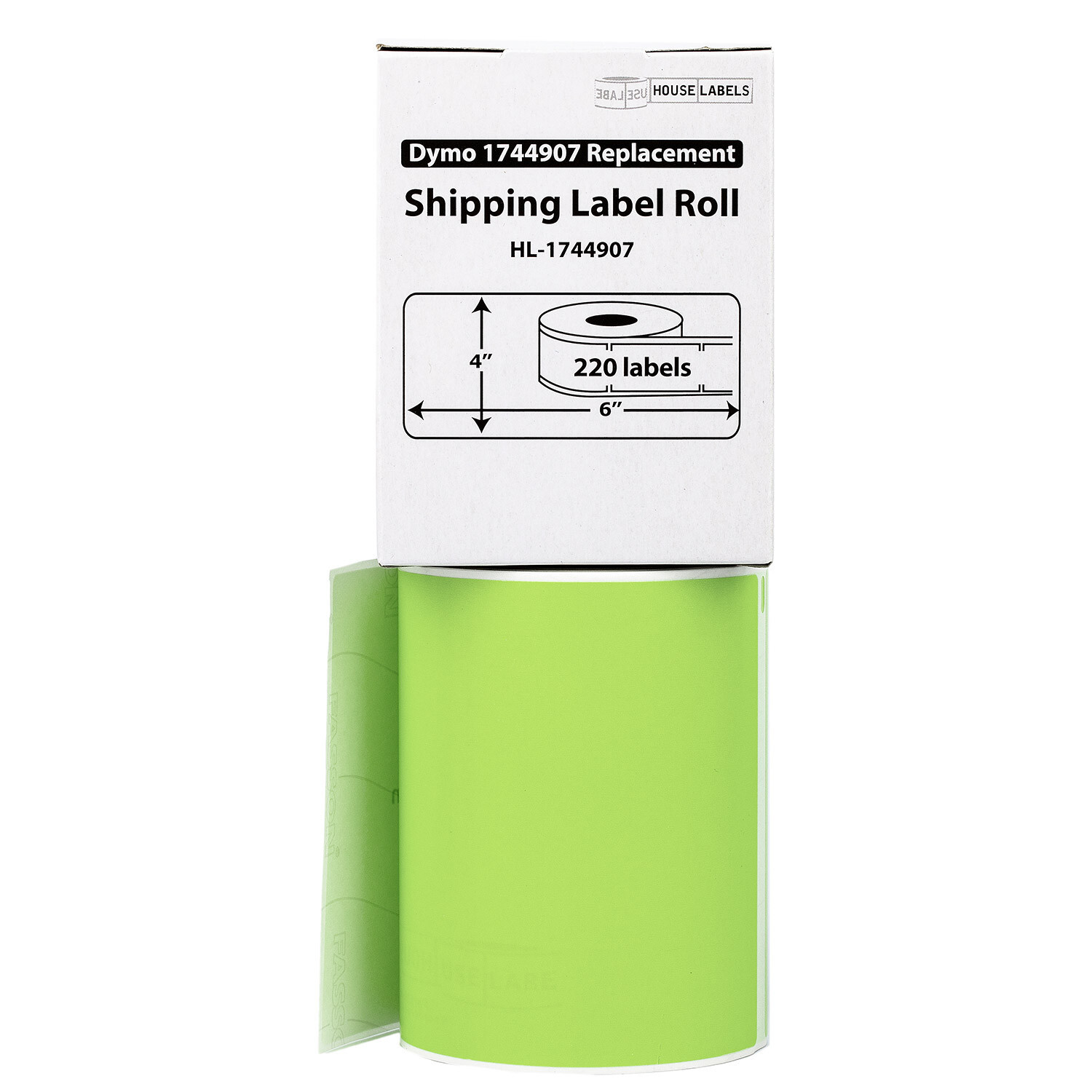 DYMO LW 1744907 GREEN 4XL 4×6 4″x6″ – (15) Rolls All-Purpose Labels – FREE SHIP