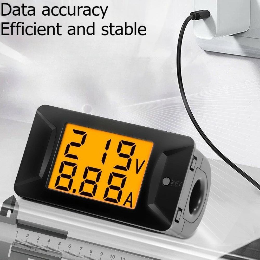 80-260V AC Digital Volt Amp Meter LCD Display Current Monitor Gauge for Home