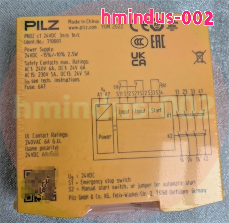 ID No.:710001 Brand New Pilz PNOZ C1 710001 SAFETY RELAY