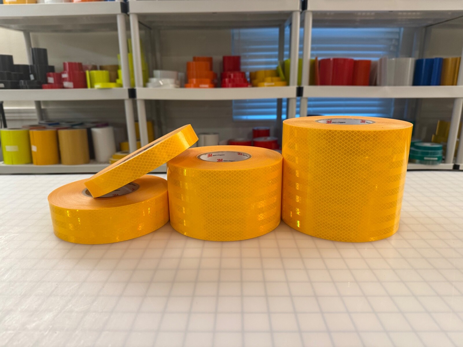 Yellow Reflective Tape 3M 3430 EGP (1″, 2″, 4″, 6″) Air Backed Micro Prismatic