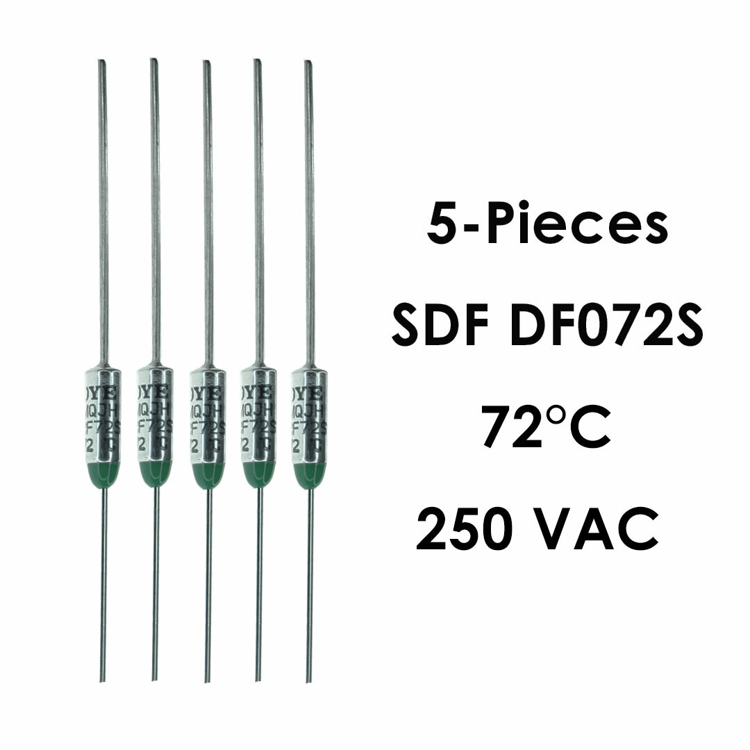 5 Pcs CANTHERM SDF DF072S THERMAL FUSE – FUNCTIONING TEMP: 72 DEGREE