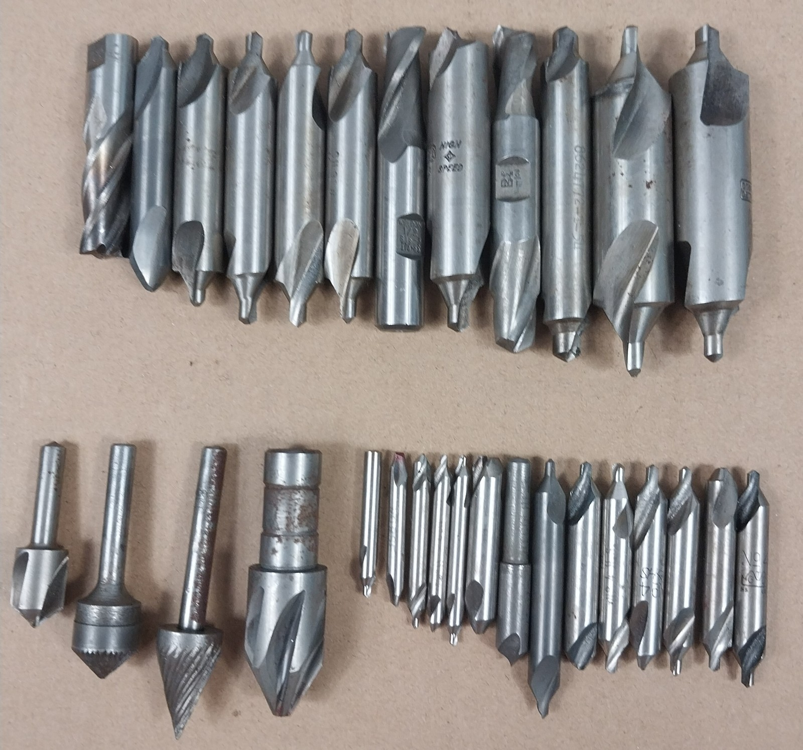 Machinist Tool Lot HSS End Mills Countersinks Center Drills Mixed Lot of 28