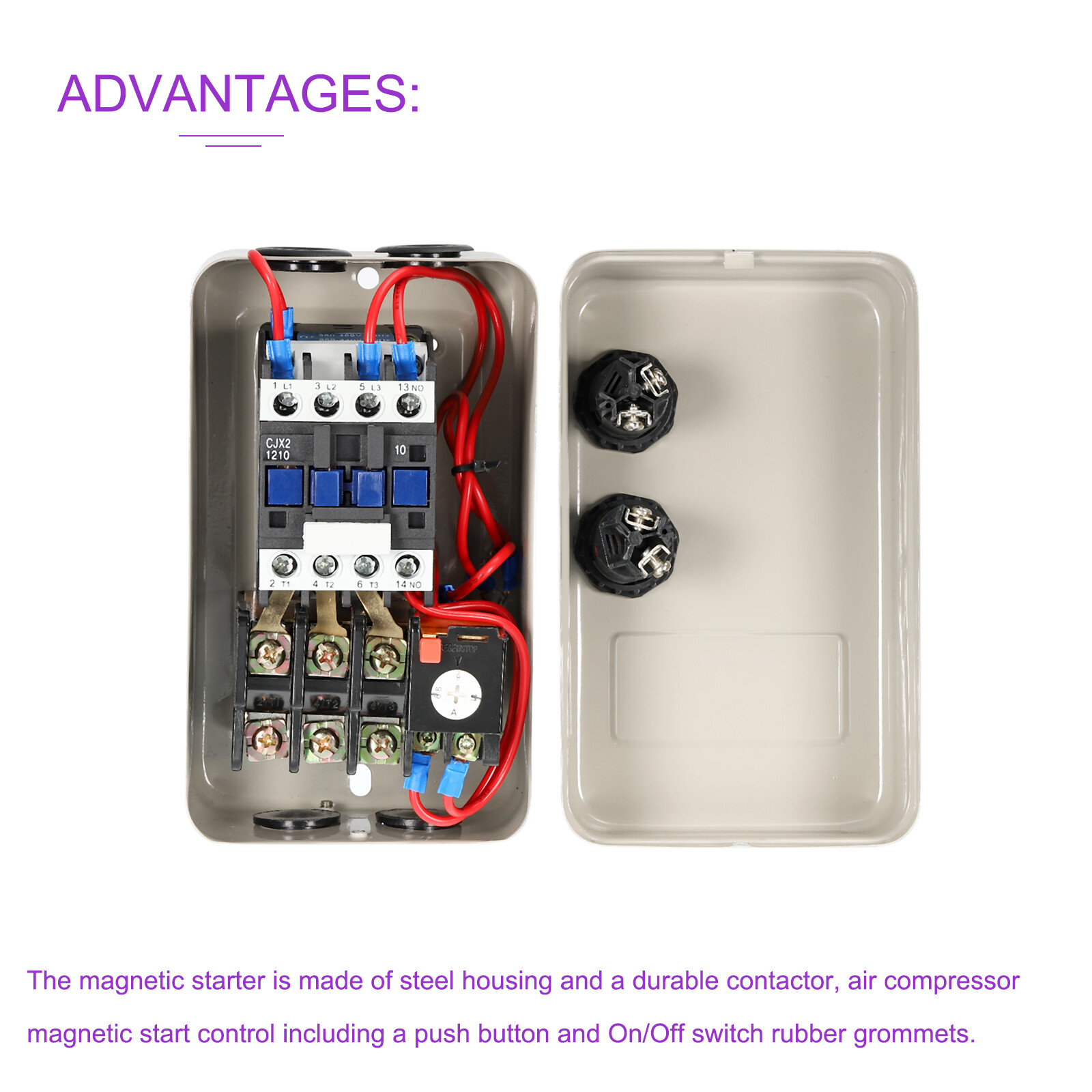 220V 240V 4KW Magnetic Electric Motor Starter Control Industrial Switches