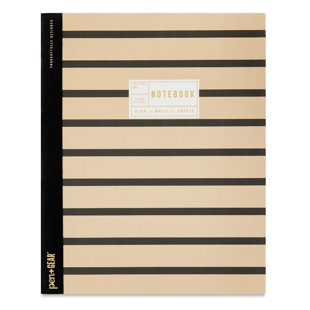 Textured Stripe Journal Notebook 8×10 Inches 160 Lined Pages for Writing
