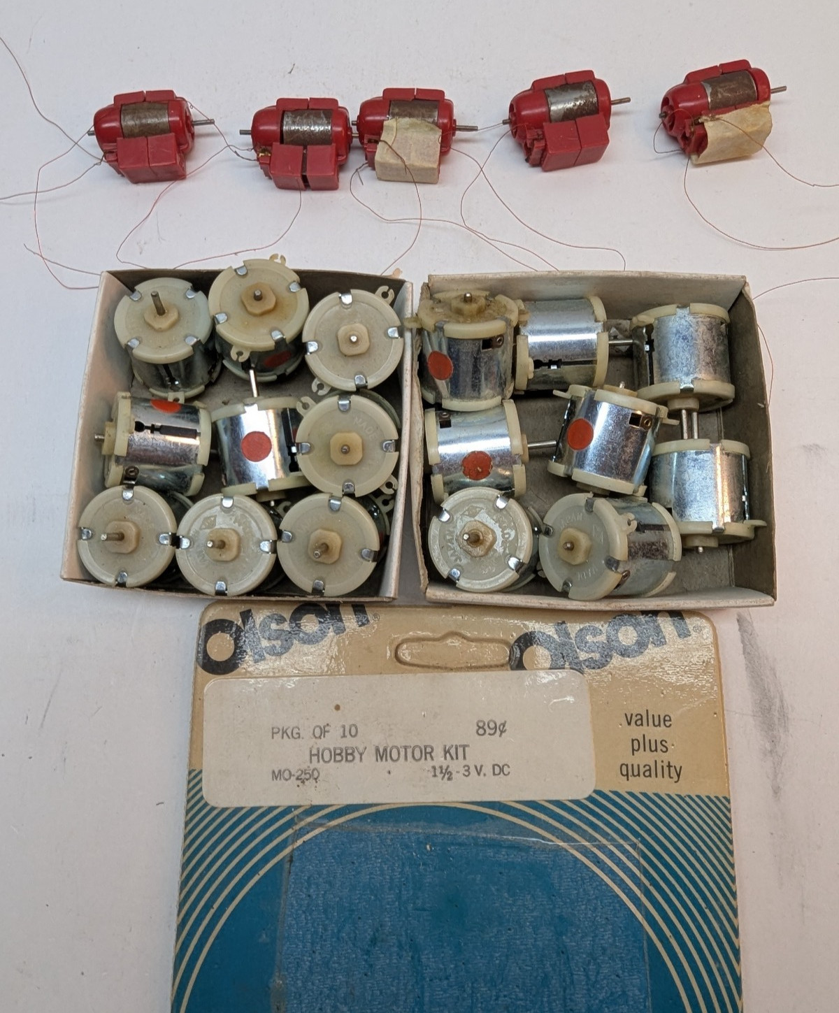 LOT OF 22 OLSON Electronics Small DC Electric Hobby Motor Kit 1.5-3VDC