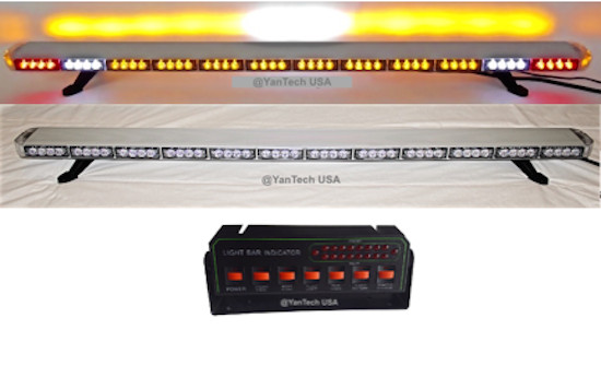 60” Amber LED Light Bar Tow Truck Roll Back Police w/ CARGO & BRAKE/TURN SIGNAL