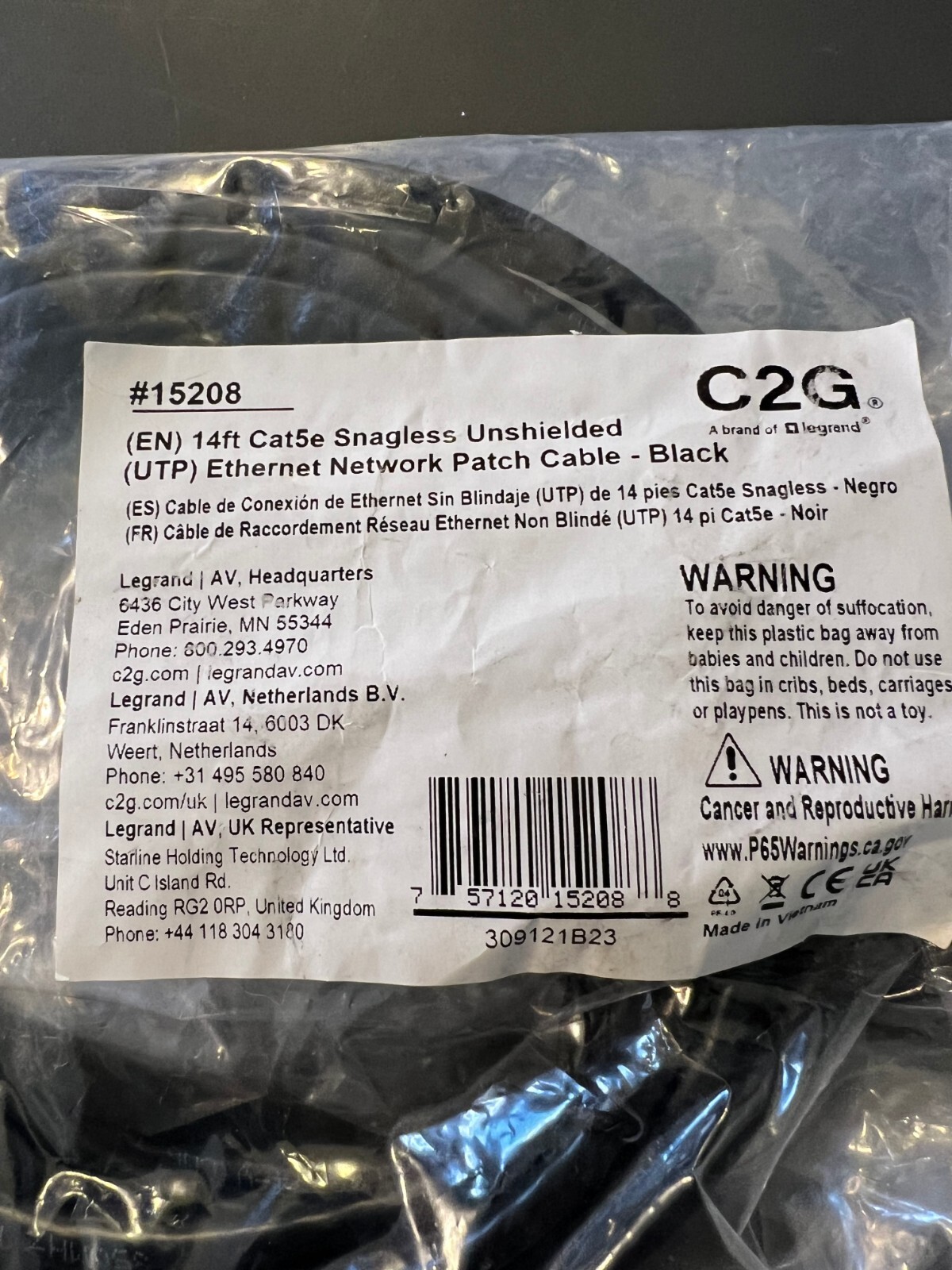 Legrand AC2M05BK 5 Meter HighSpeed HDMI Cable with Ethernet 16.4FT