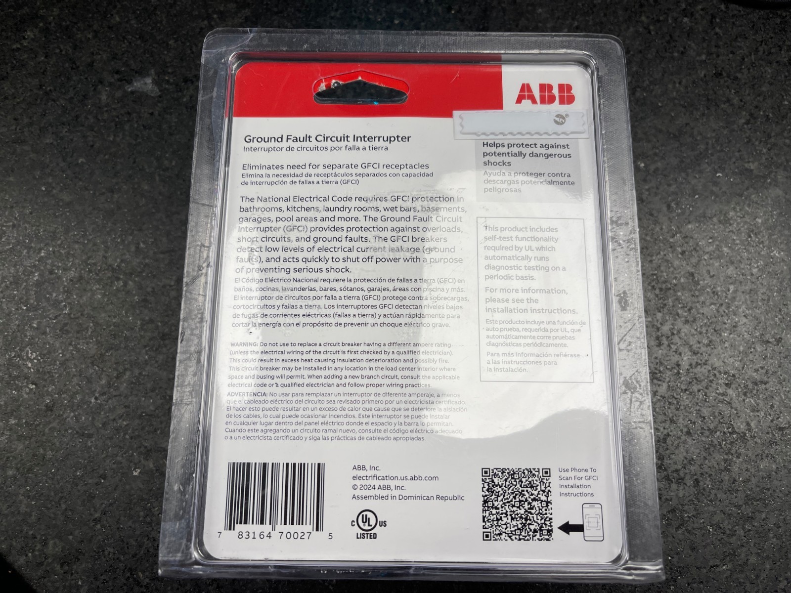 ABB 50Amp 2-Pole GFCI Ground Fault Breaker THQL2150GFT2A 240V New
