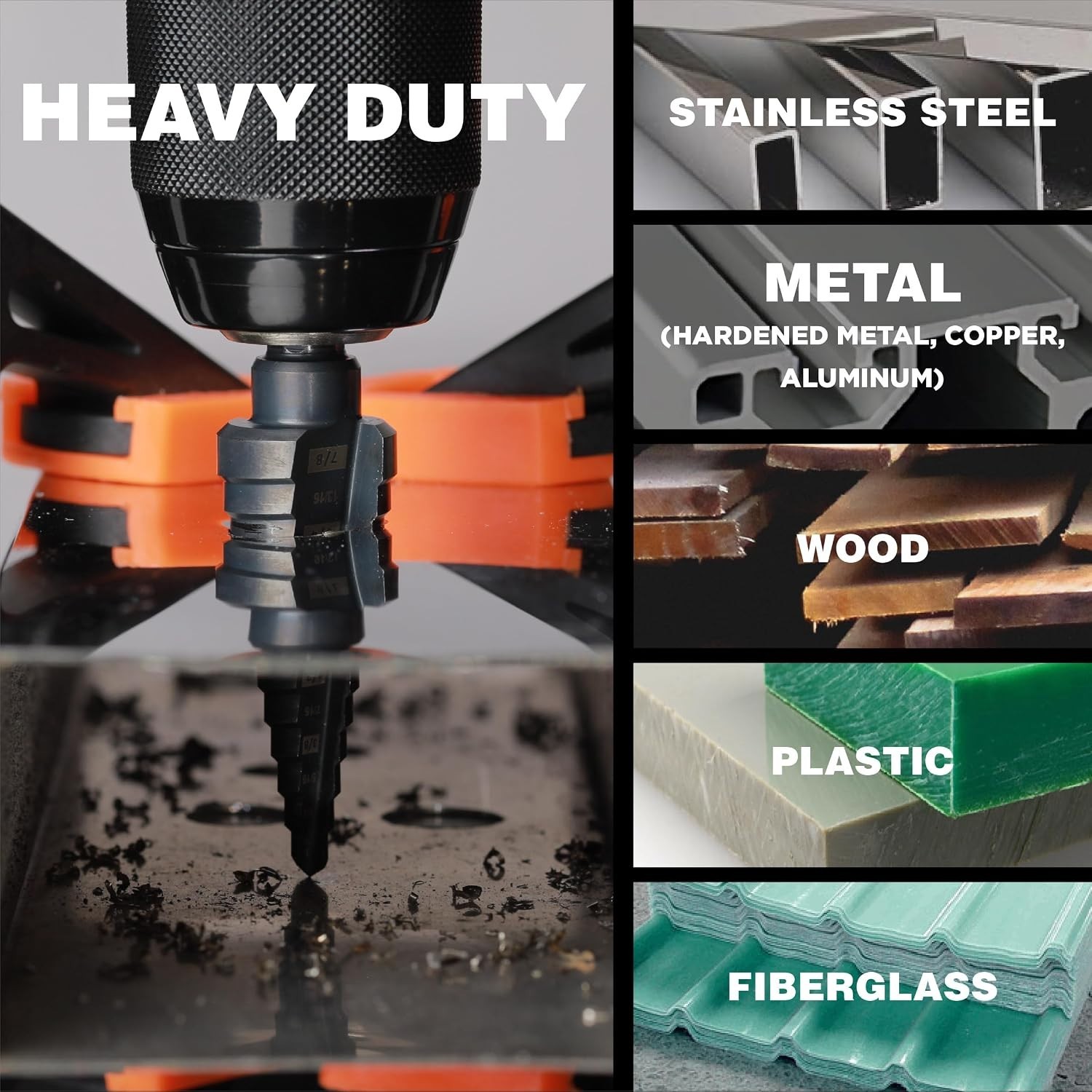 1/4 to 2 Inches M2 HSS Step Drill Bit, Large Unibit for Cutting Holes on Stai…