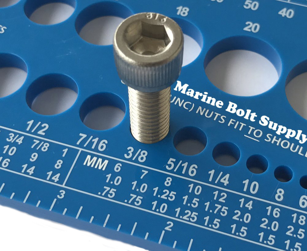 Screw Bolt Nut Thread Measure Gauge Size Checker (Standard & Metric) Color: Blue