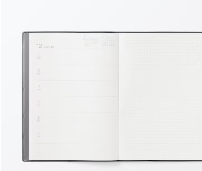 NEW Muji 2026 Monthly Weekly Planner Dark Gray 2026.03-2027. 04