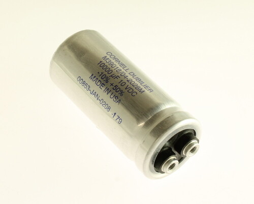 M39018/04-2028M CDE CAPACITOR 10,000UF 10V ALUMINUM ELECTROLYTIC LARGE CAN