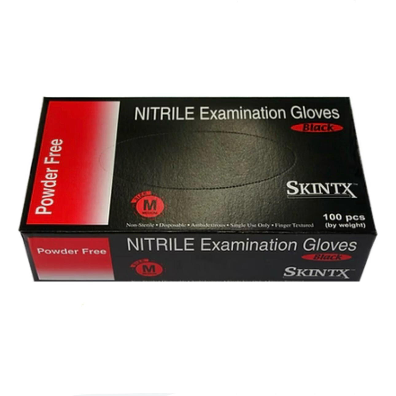 SkinTx Black Nitrile Disposable Powder Free Examination Gloves – Pack of 100
