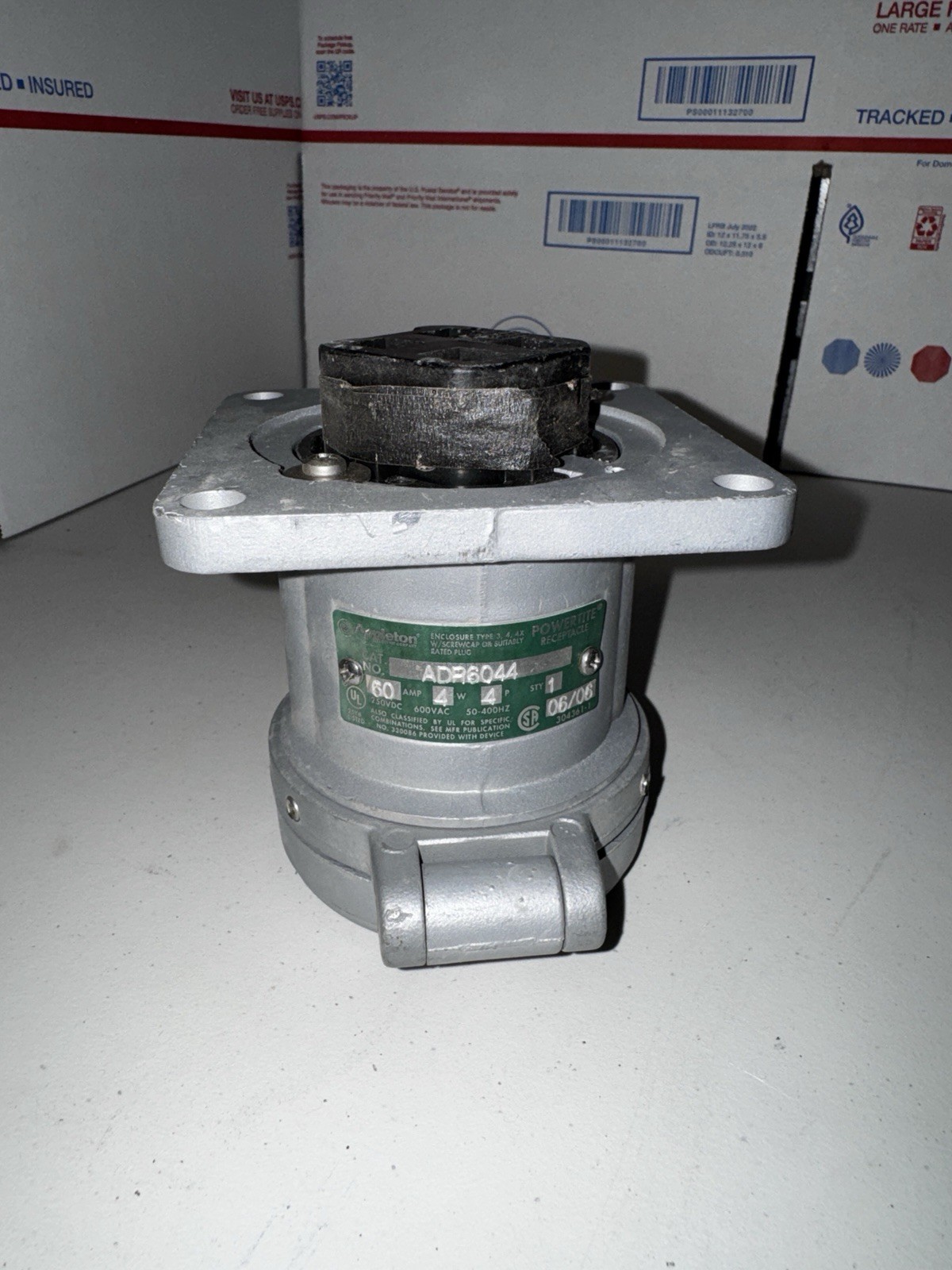 Appleton ADR6044 60Amp Powertite Connector Receptacle NO BOX