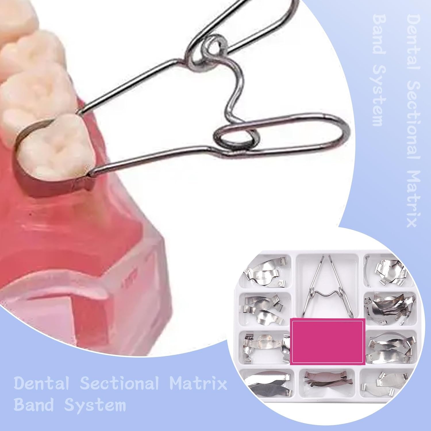 1Box/36PCS Dental Saddle Contoured Metal Matrices Matrix With Springclip New