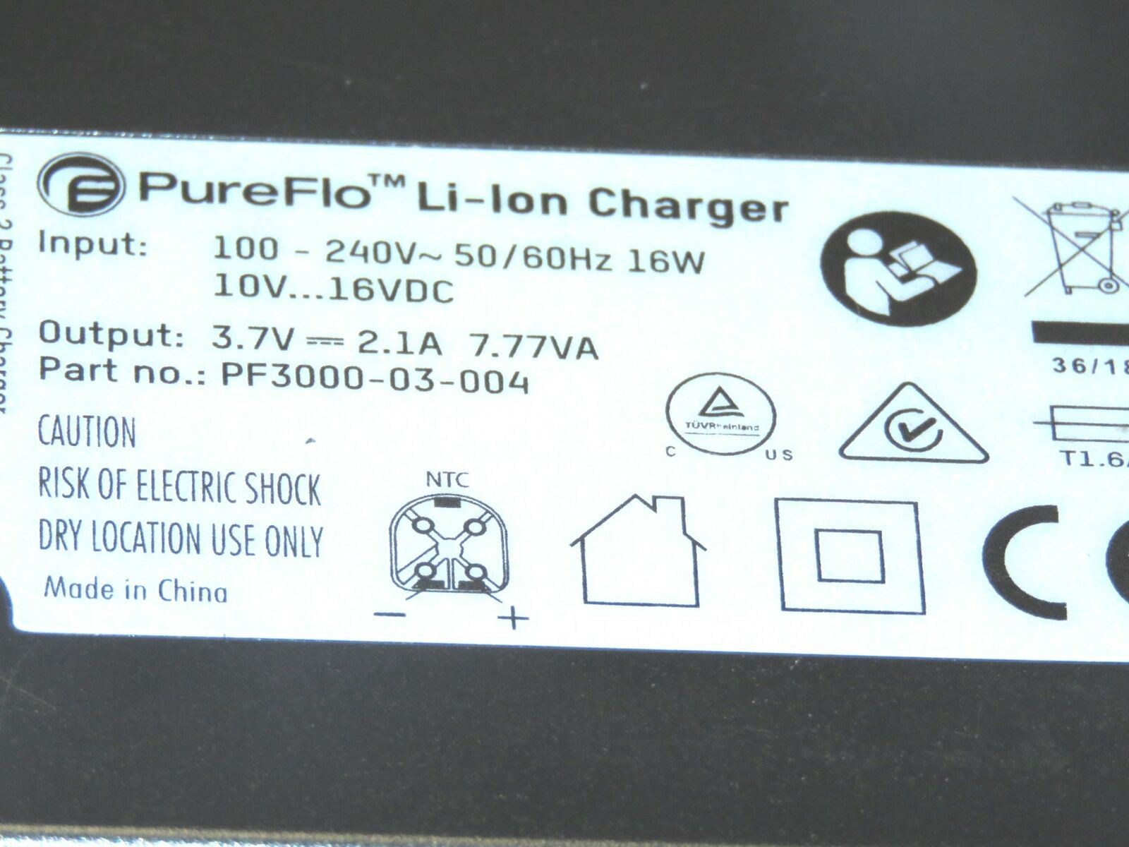 * Genuine PureFlo Lithium Ion Battery Charger Kit PAPR PF3000-03-047 LOW PRICE!