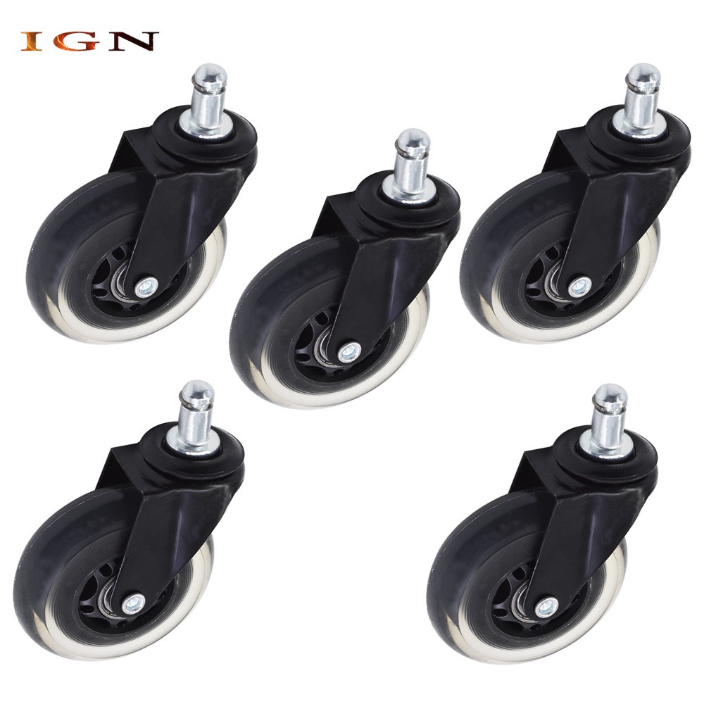 5 Pack 3 Inch Office Chair Caster Swivel Wheels Replacement Heavy Duty Low-Noise