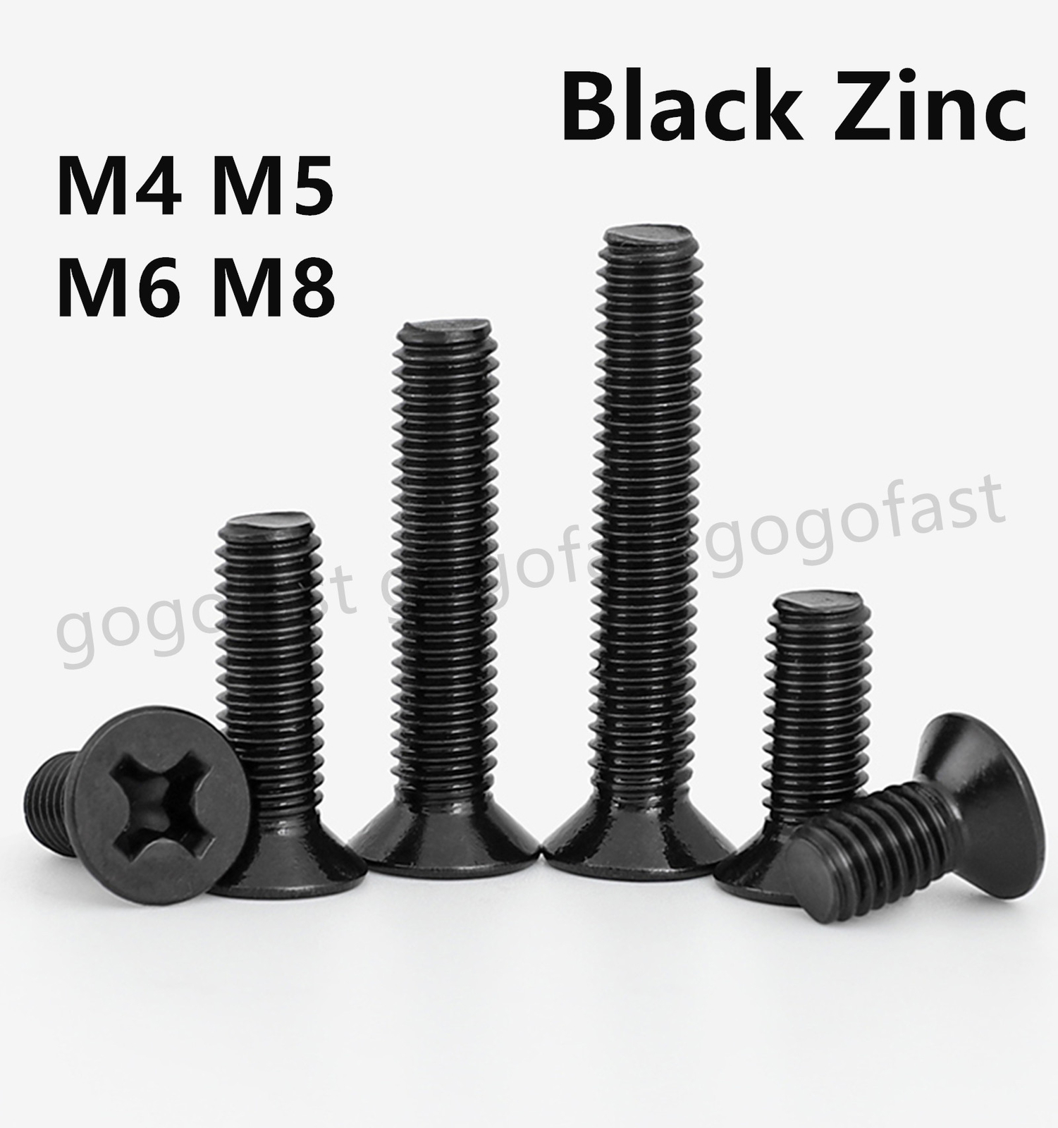 M4-M8 Phillips Head Countersunk Machine Screws 304 Stainless Steel zinc plated