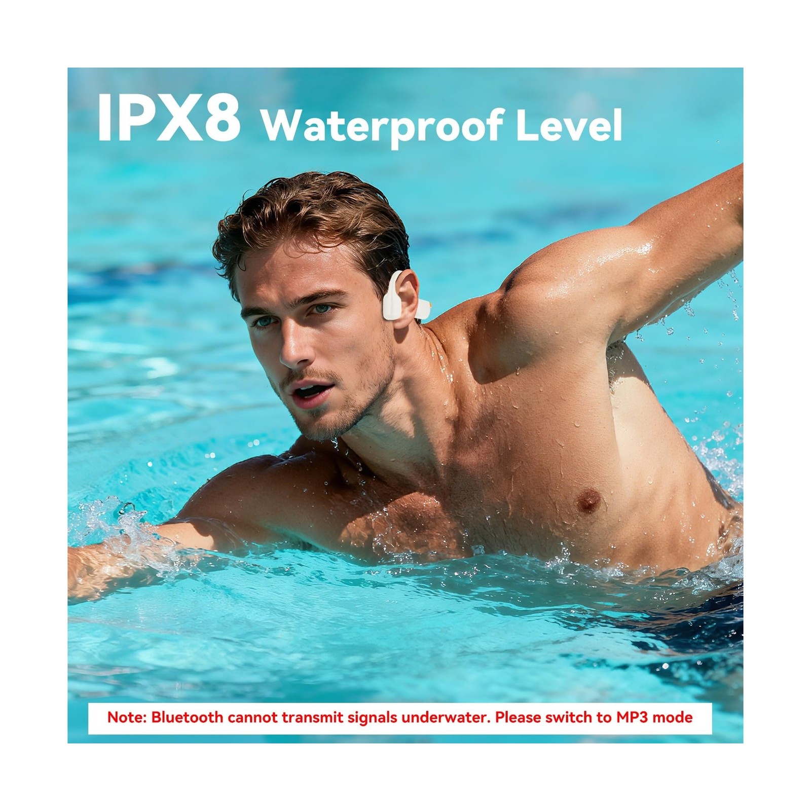 Swimming Headphones, IPX8 Waterproof Bone Conduction Headphone … FAST USA SHIP
