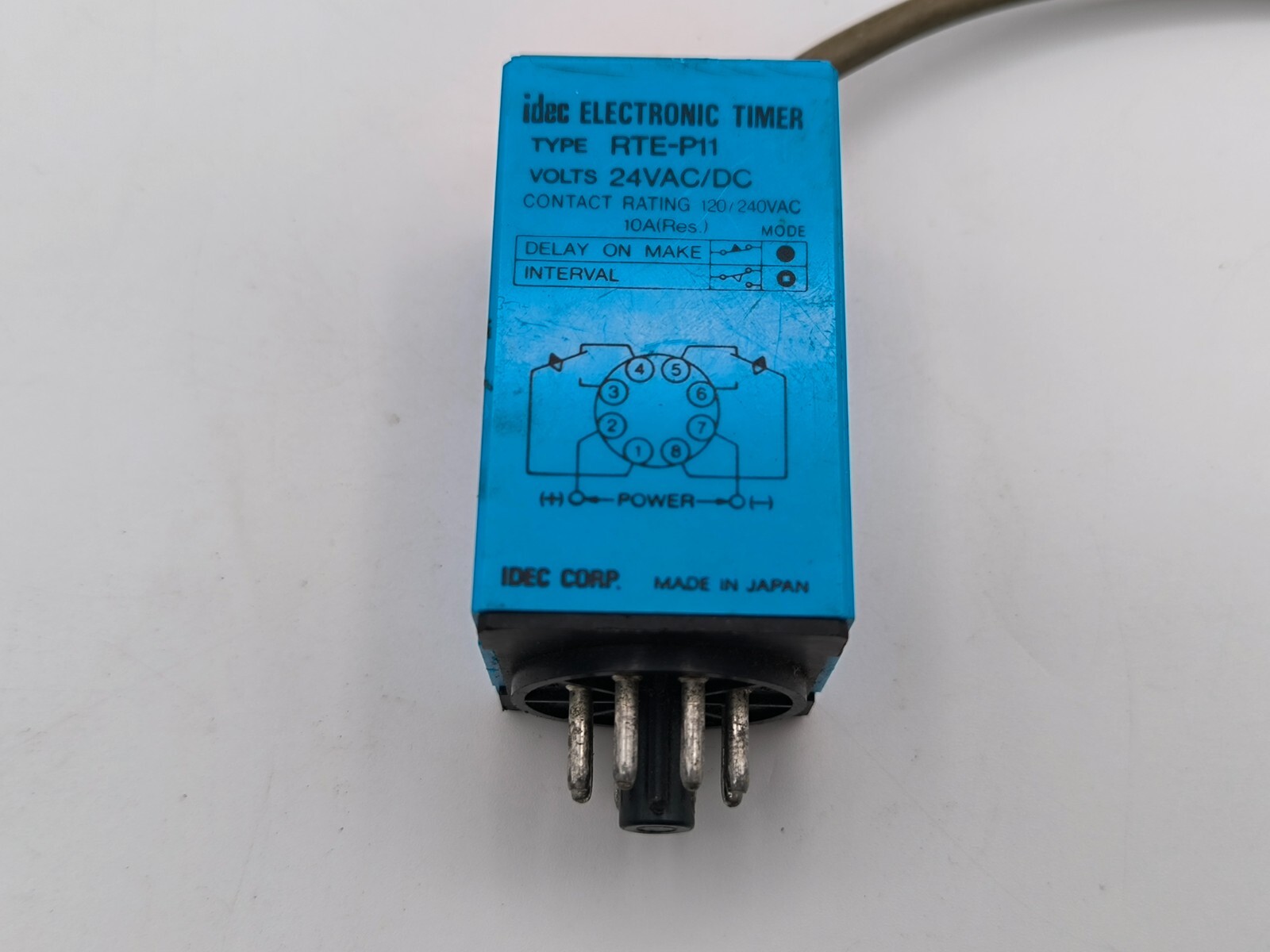 IDEC RTE-P11 Electronic Timer Plug-in Mount DPDT 10A 120VAC Coil 24V AC/DC 8 Pin