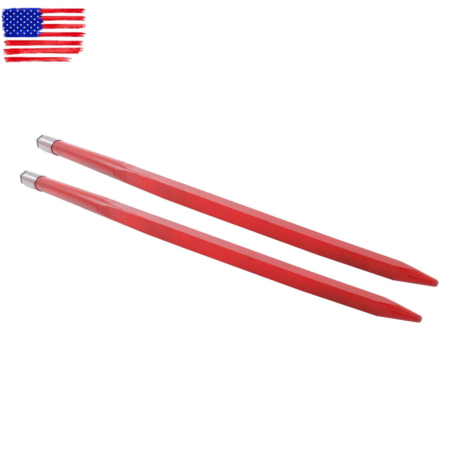 2Pcs 49″ Hay Spike Bale Spears 4500lb Cap Each Skid Steer Attachments Tractor