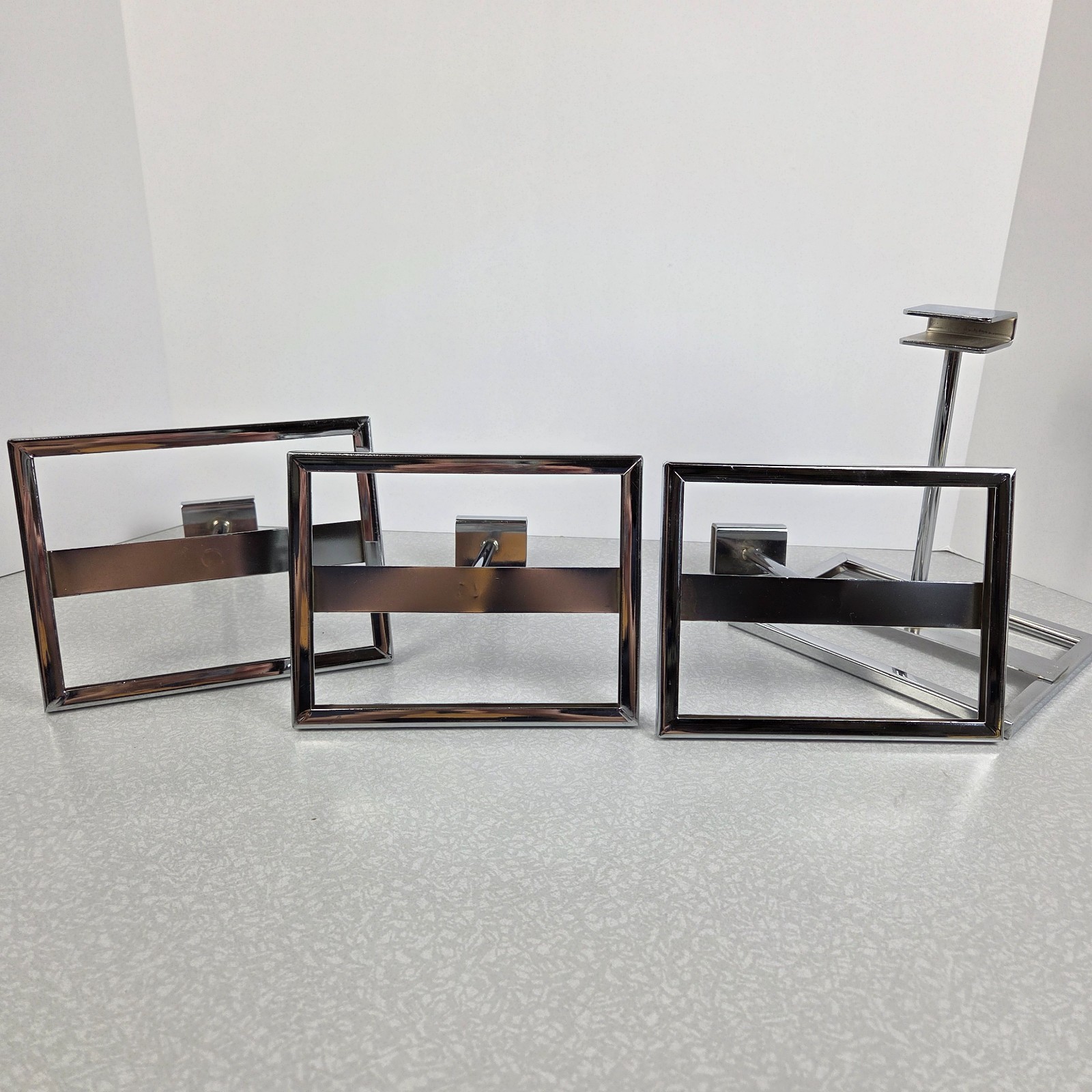 4 Retail Rack 7.25×5.75″ Metal Frame Sign Holder Display Square Tubing Wood Slat