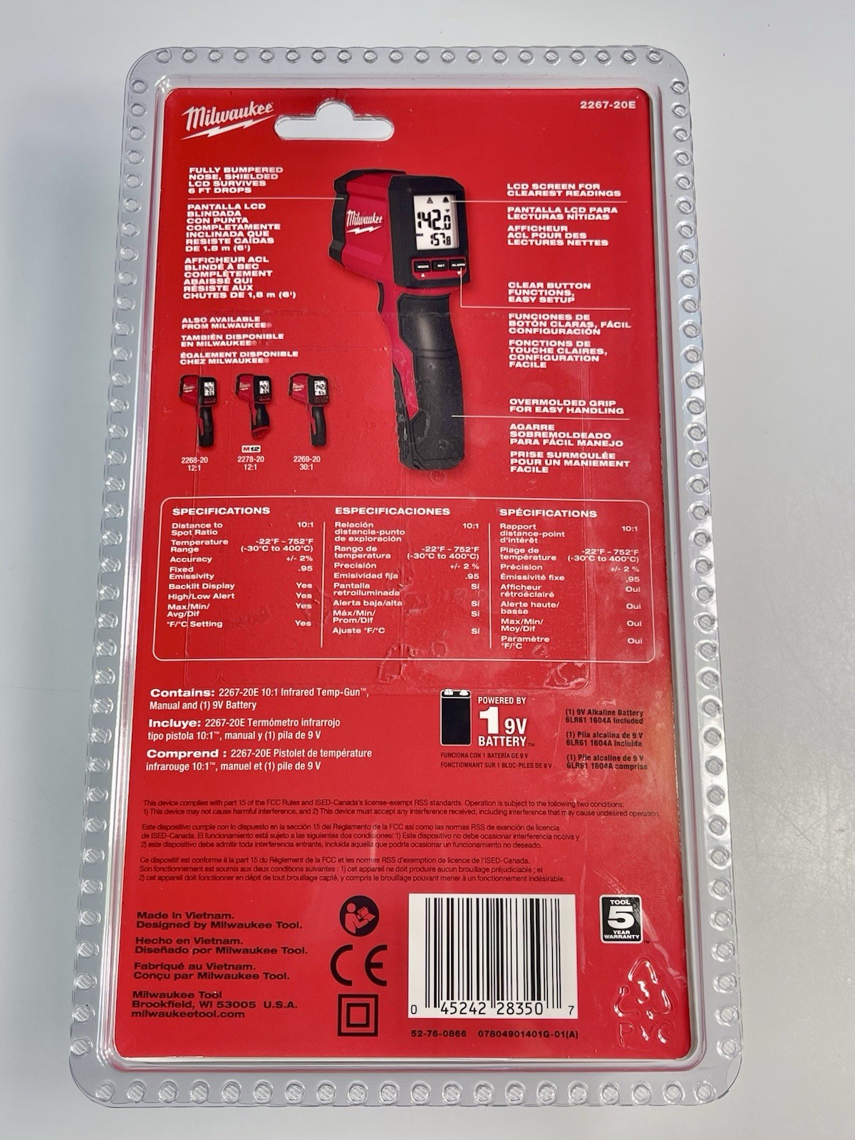 Milwaukee 10:1 Infrared Temperature Gun 2267-20E