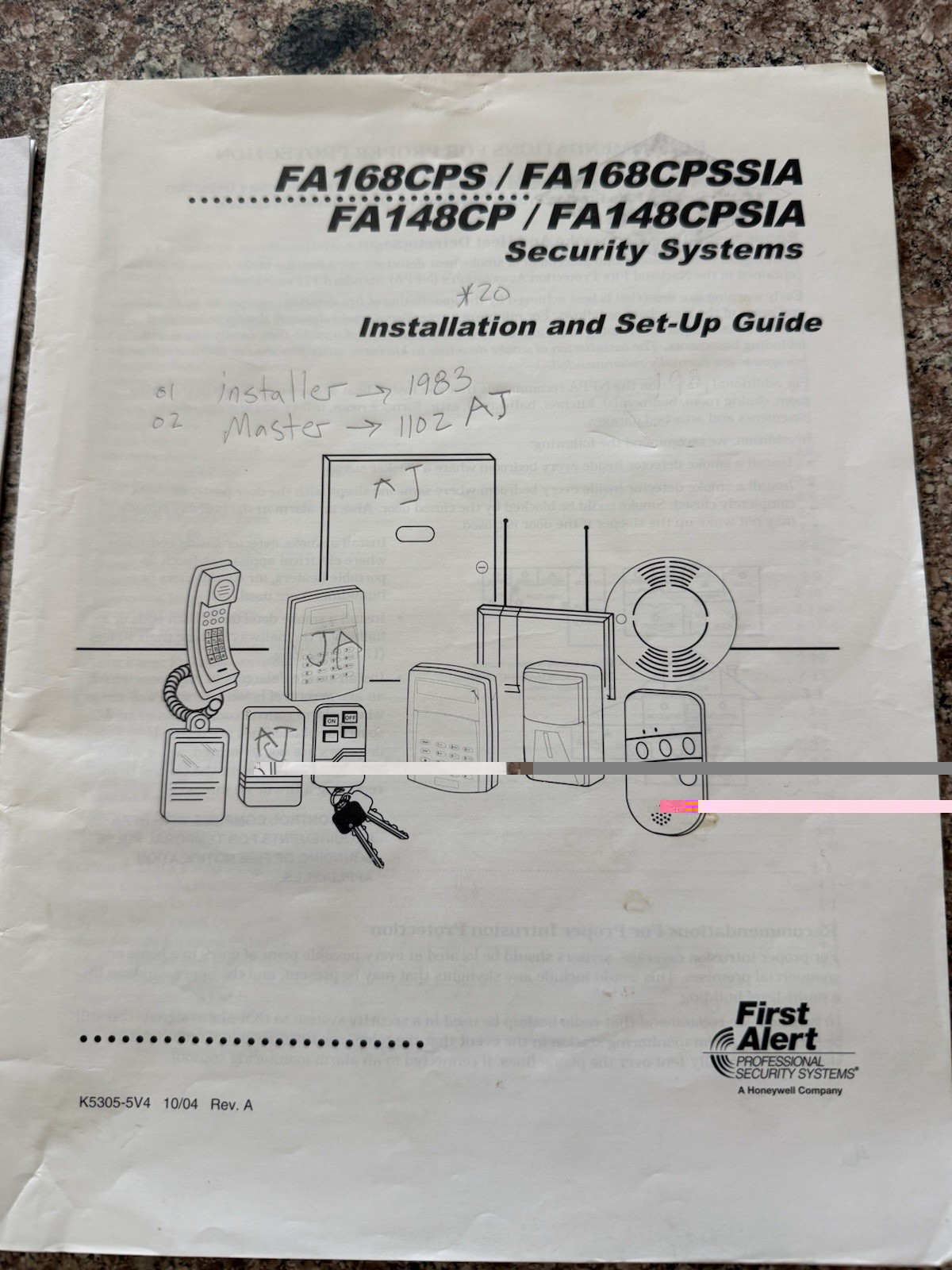 First Alert FA168CPS Alarm Kit (Honeywell Vista-20P) VAM Touchscreen FA260