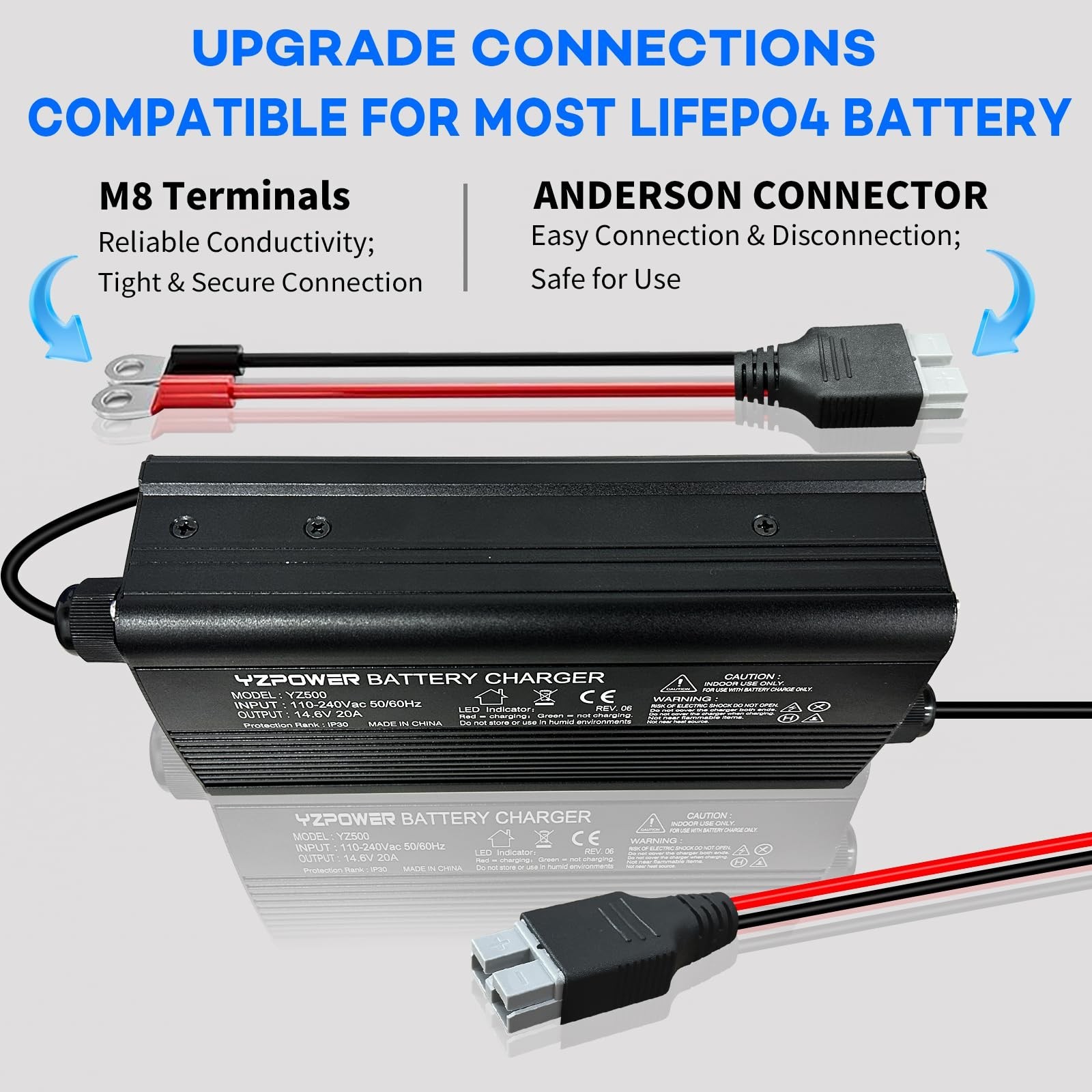 14.6V 20A Lifepo4 Battery Charger for 12.8v 12v Lithium Iron Phosphate Batter…