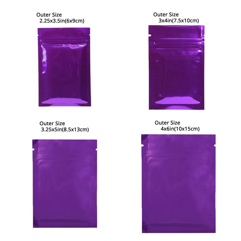 Multi-Size Both Sided Colored Glossy Mylar Foil Zipper Seal Bag Wholesale Z01