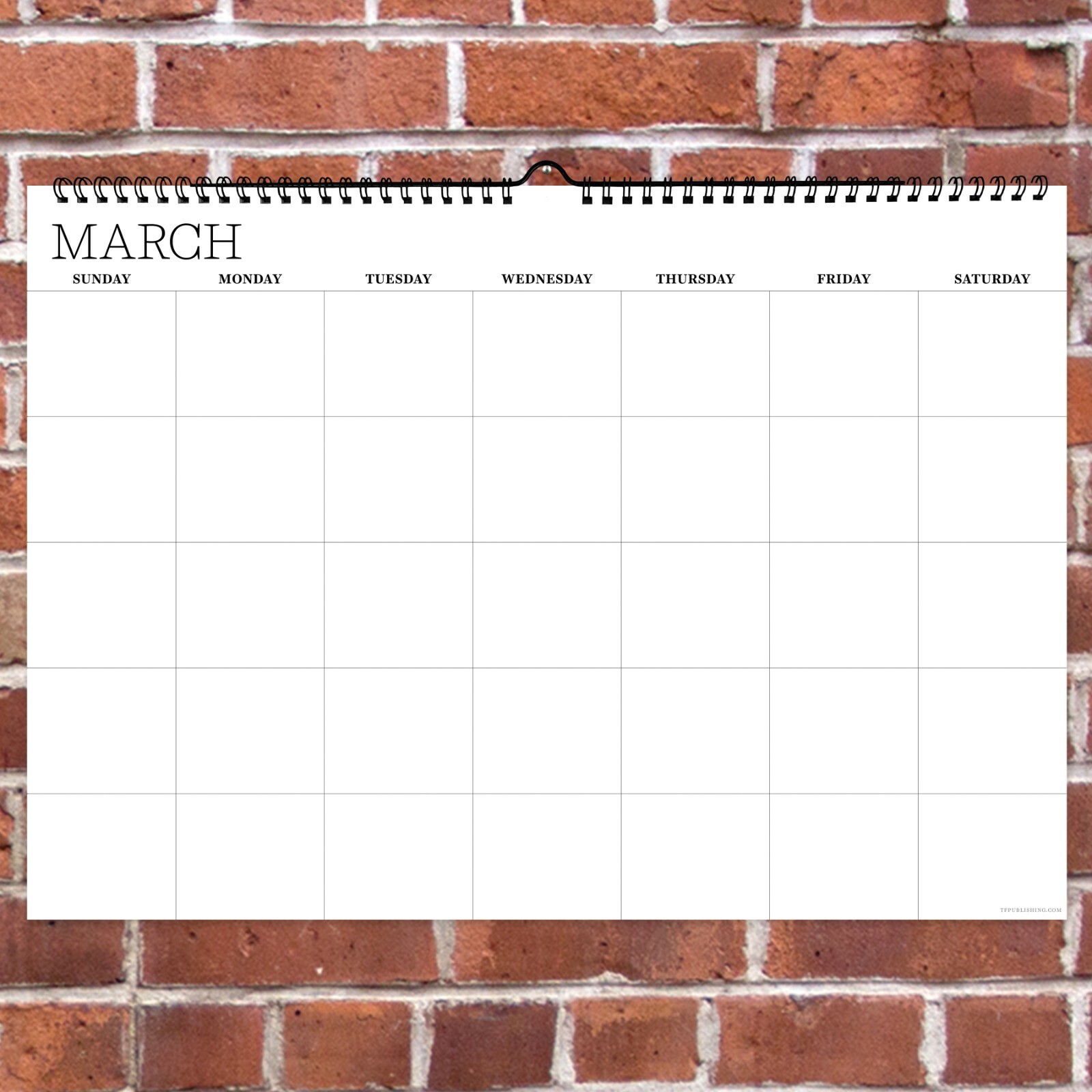 Undated 17″ x 12″ Dry Erase Medium Wire-o Hanging Horizontal Wall Calendar