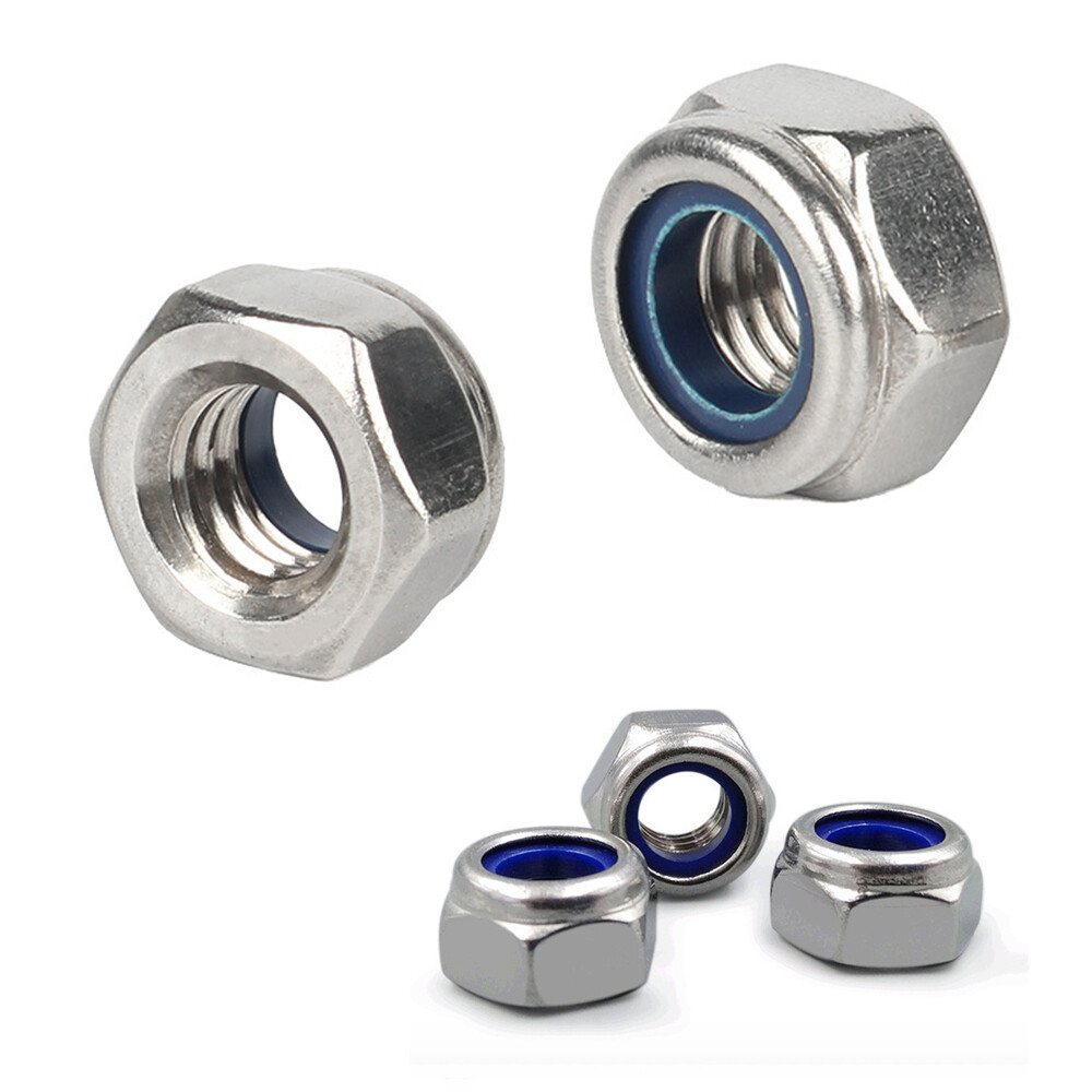 M8 M10 M12 M14 M16 M18 M20 Fine Pitch Nyloc Nuts Nylon Insert Lock Nut 1mm-1.5mm