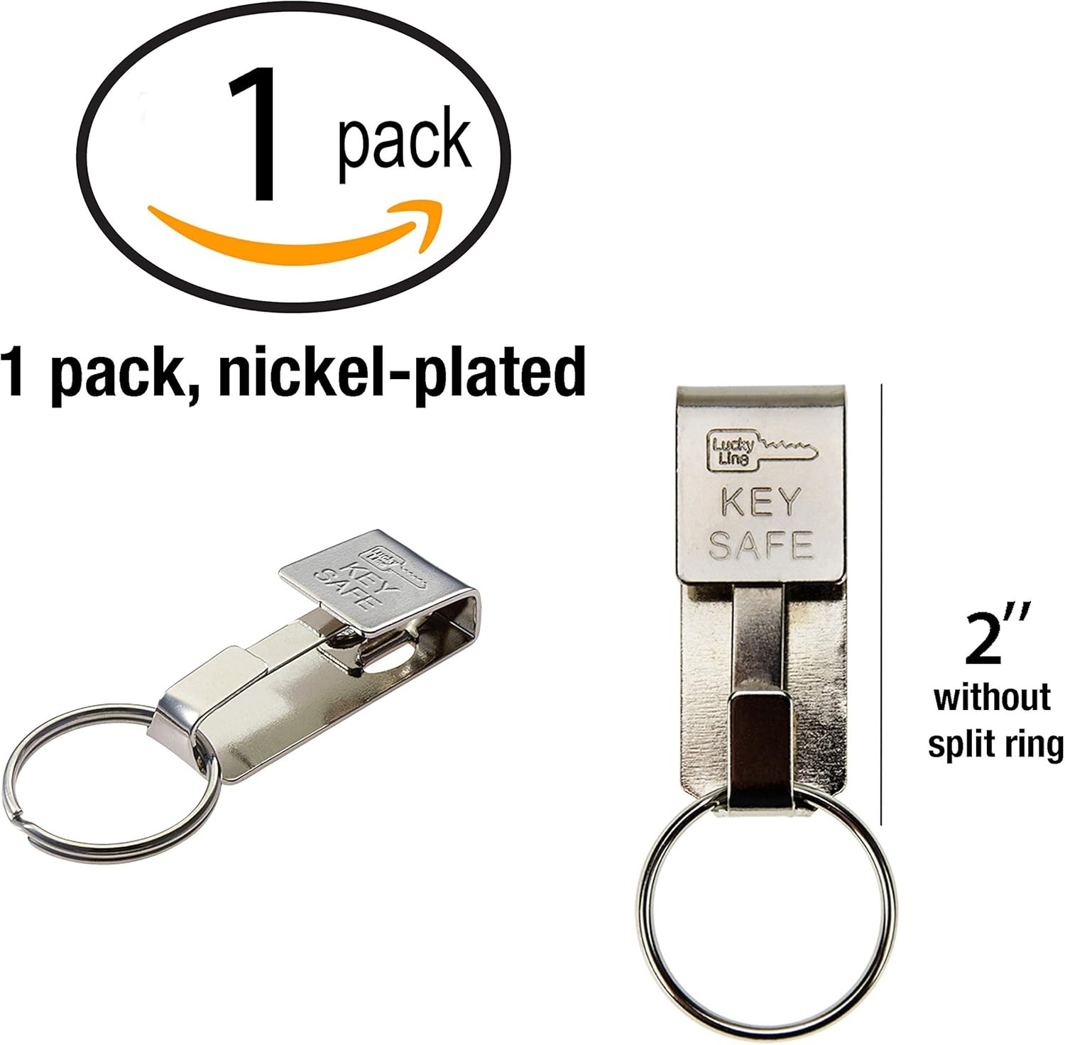 Lucky Line Key Safe Slip-On, 2” Wide Belt Key Ring – Heavy Duty Belt Key Clip