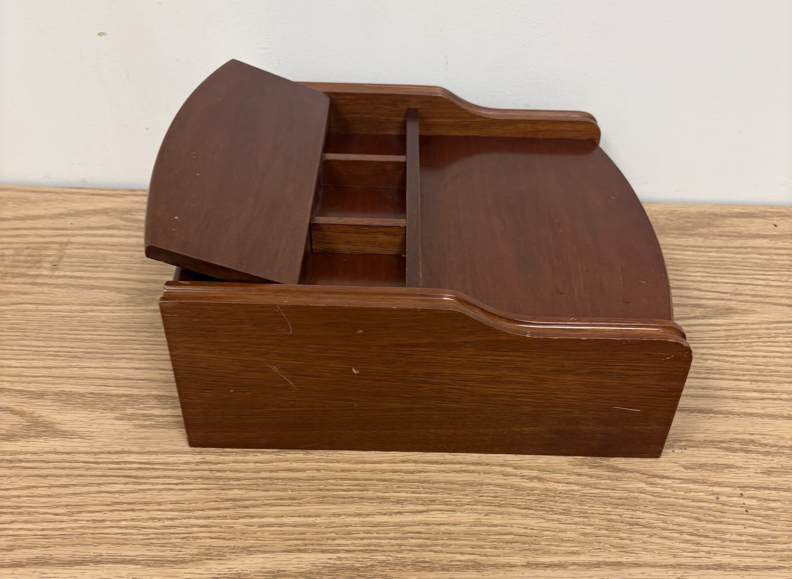 Vintage Ligna Furniture Wooden Desk Organizer with Drawer – Made in Indonesia