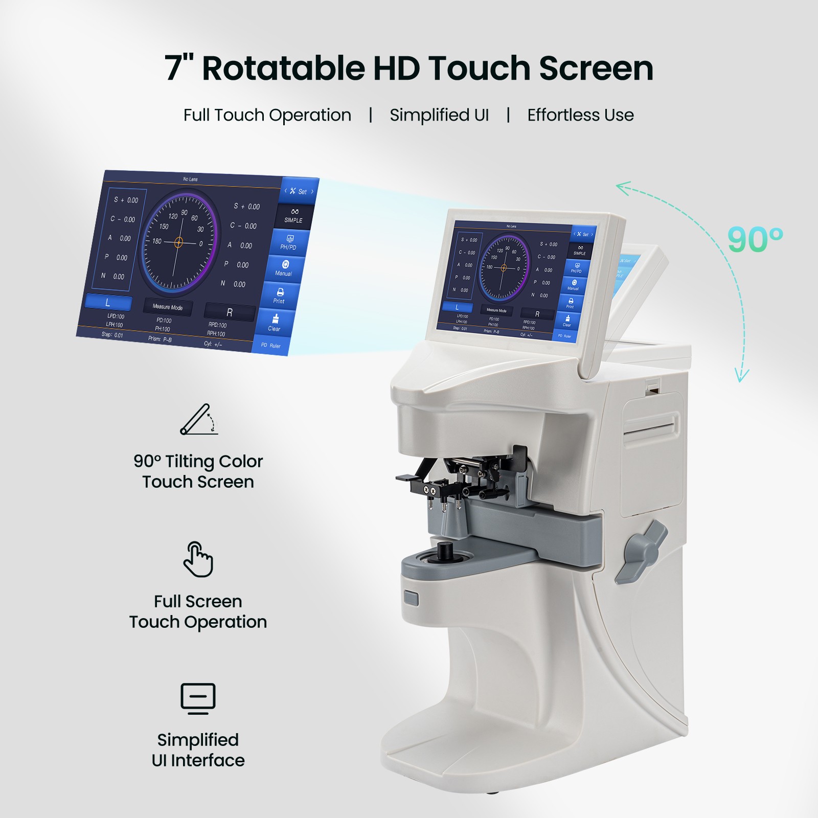 Multi-function Auto Lens Meter Touch Screen Uv Pd Printing Focimeter Lensometer