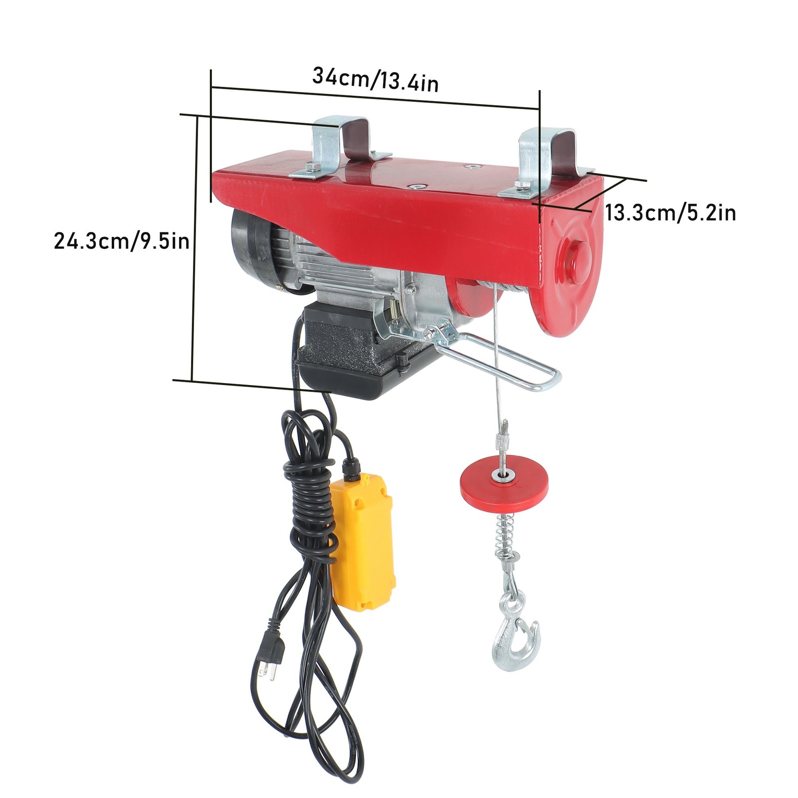 Mini Electric Hoist 440LBS/200kg Crane Winch with Wired Remote Control 510W 110V