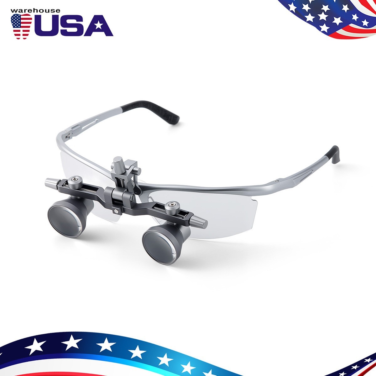 Dental Surgical 5W Medical 2.5X Ergo Binocular Loupes Flip-Up Glass Adjustable