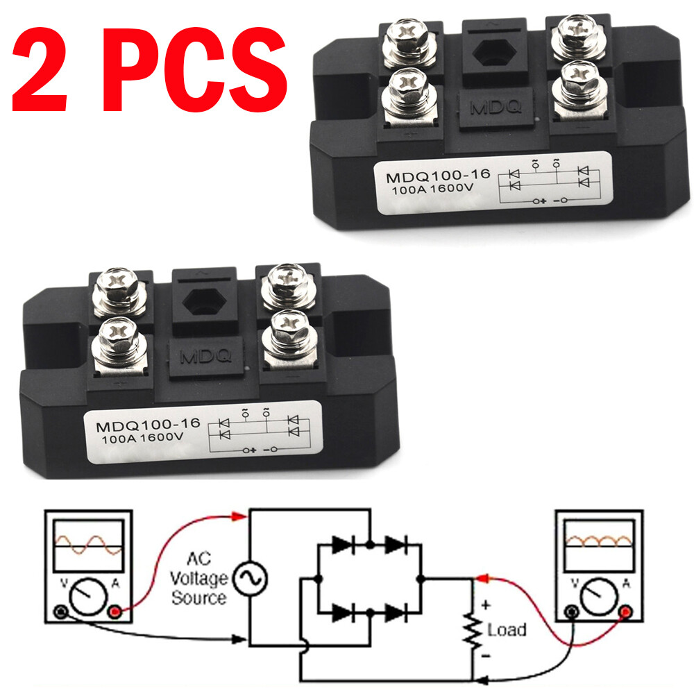 2X 4 Terminals Single-Phase Diode Bridge Rectifier MDQ 100A Amp High Power 1600V